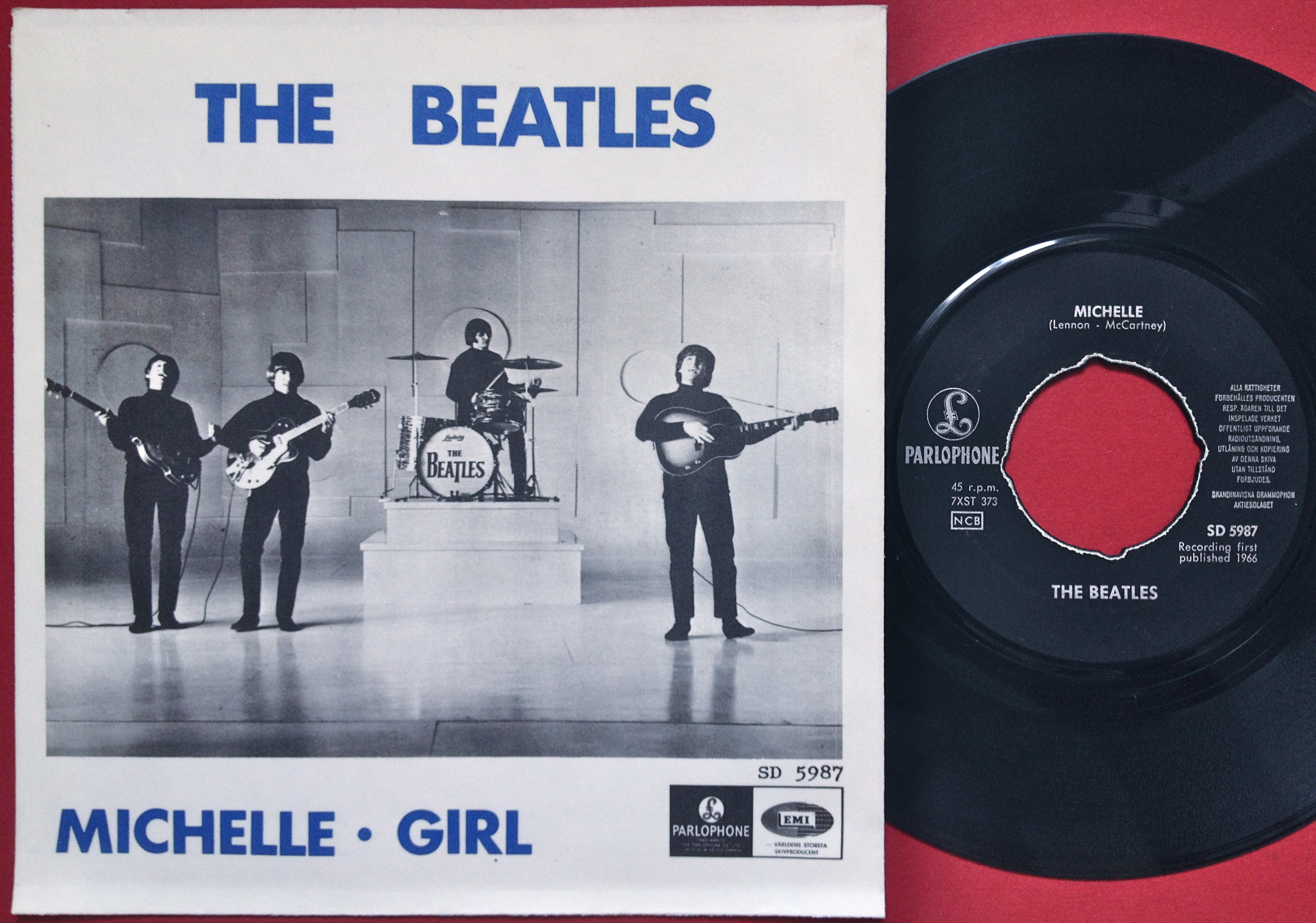 BEATLES - Michelle 7" Toplist Swe PS 1966 M-!