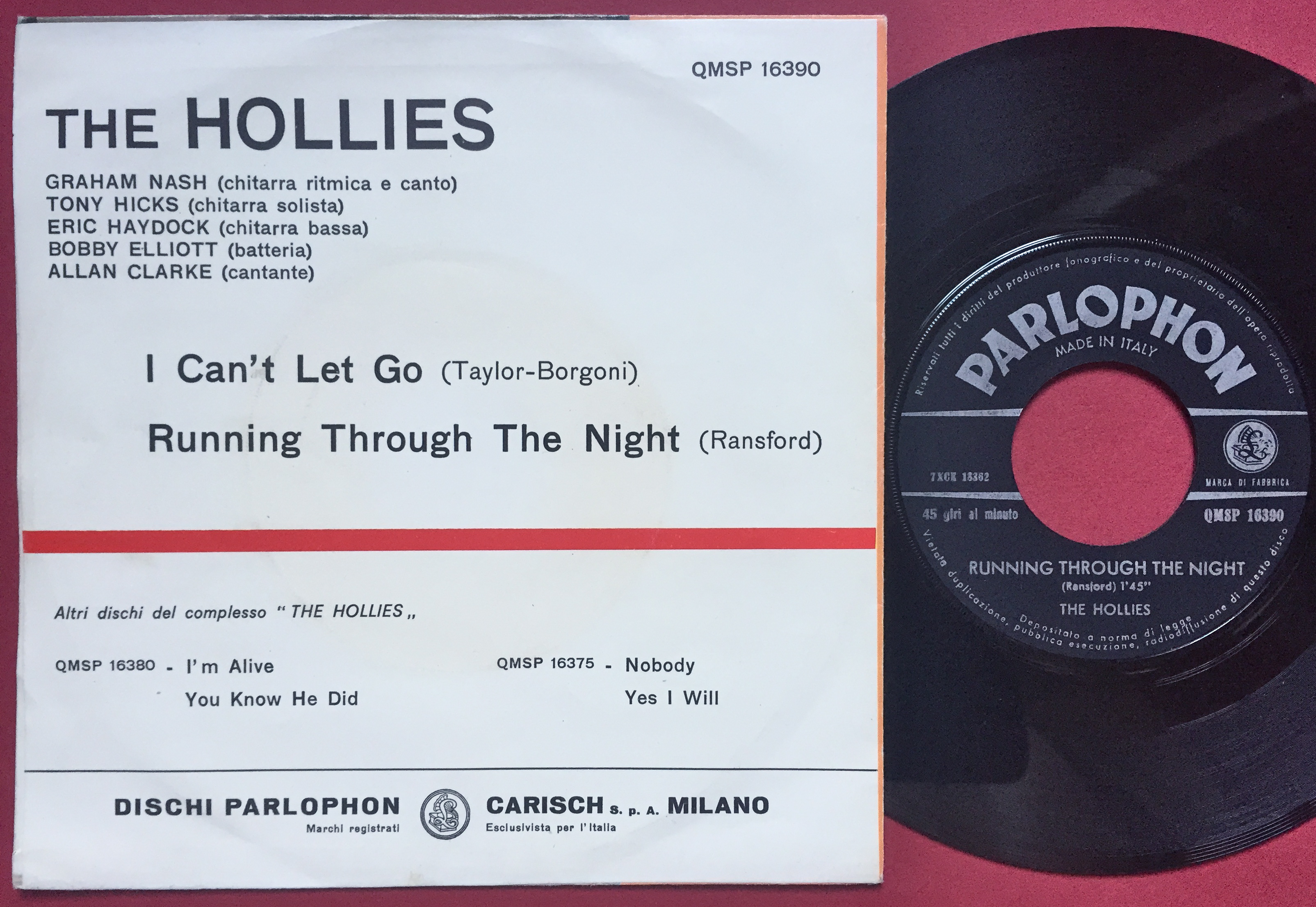 HOLLIES - I can´t let go Italien PS 1966 - 2