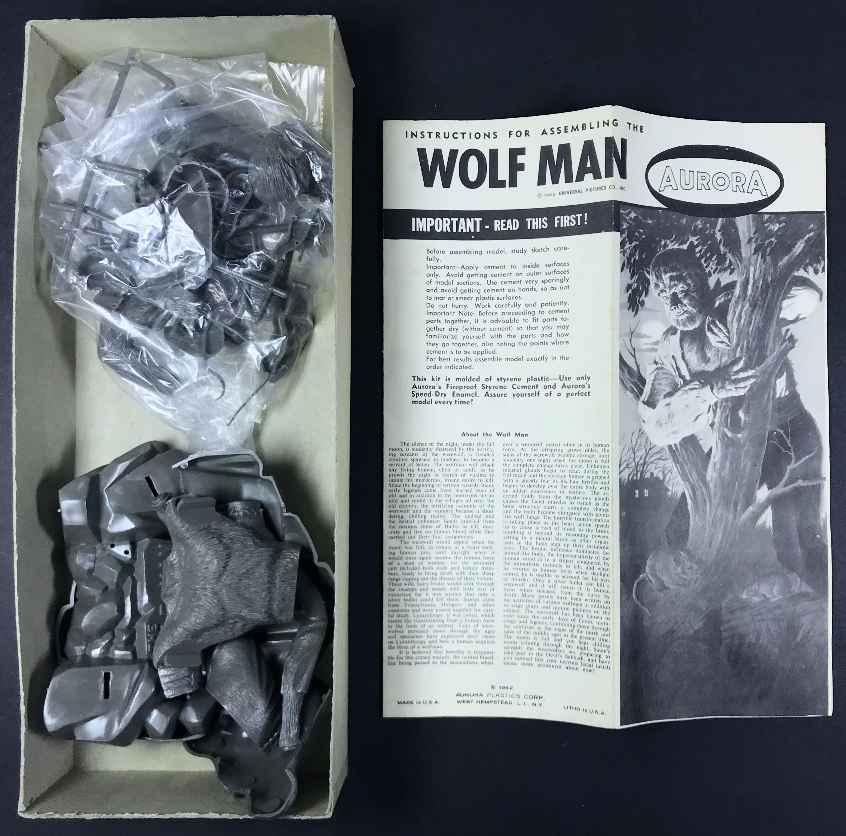 THE WOLF MAN - AURORA plastic assembly kit 1962 - 4