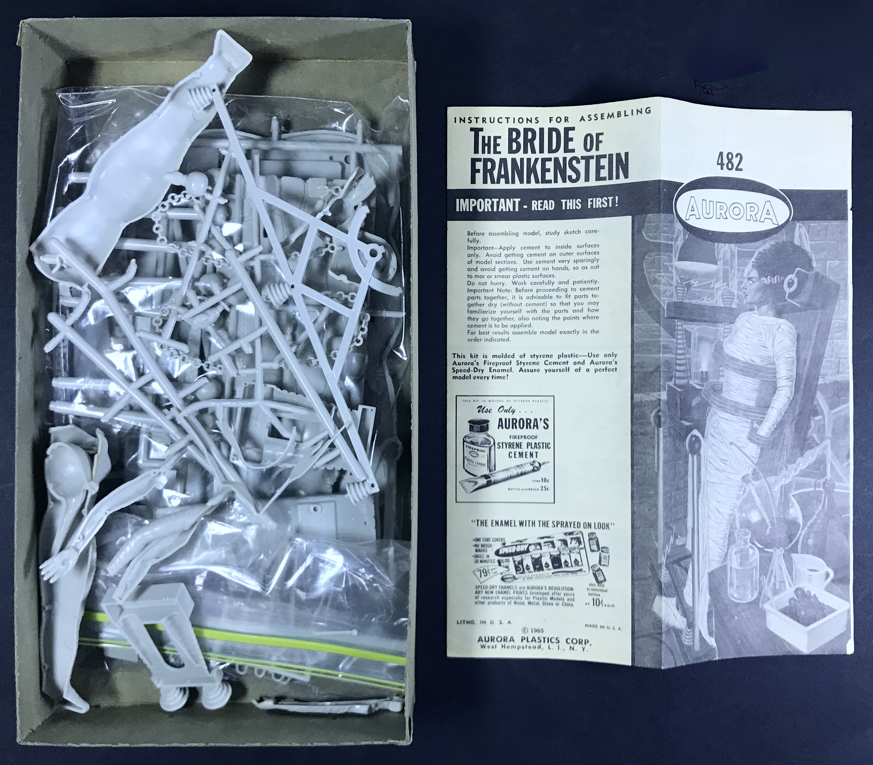 THE BRIDE OF FRANKENSTEIN - AURORA plastic assembly kit 1965 - 7