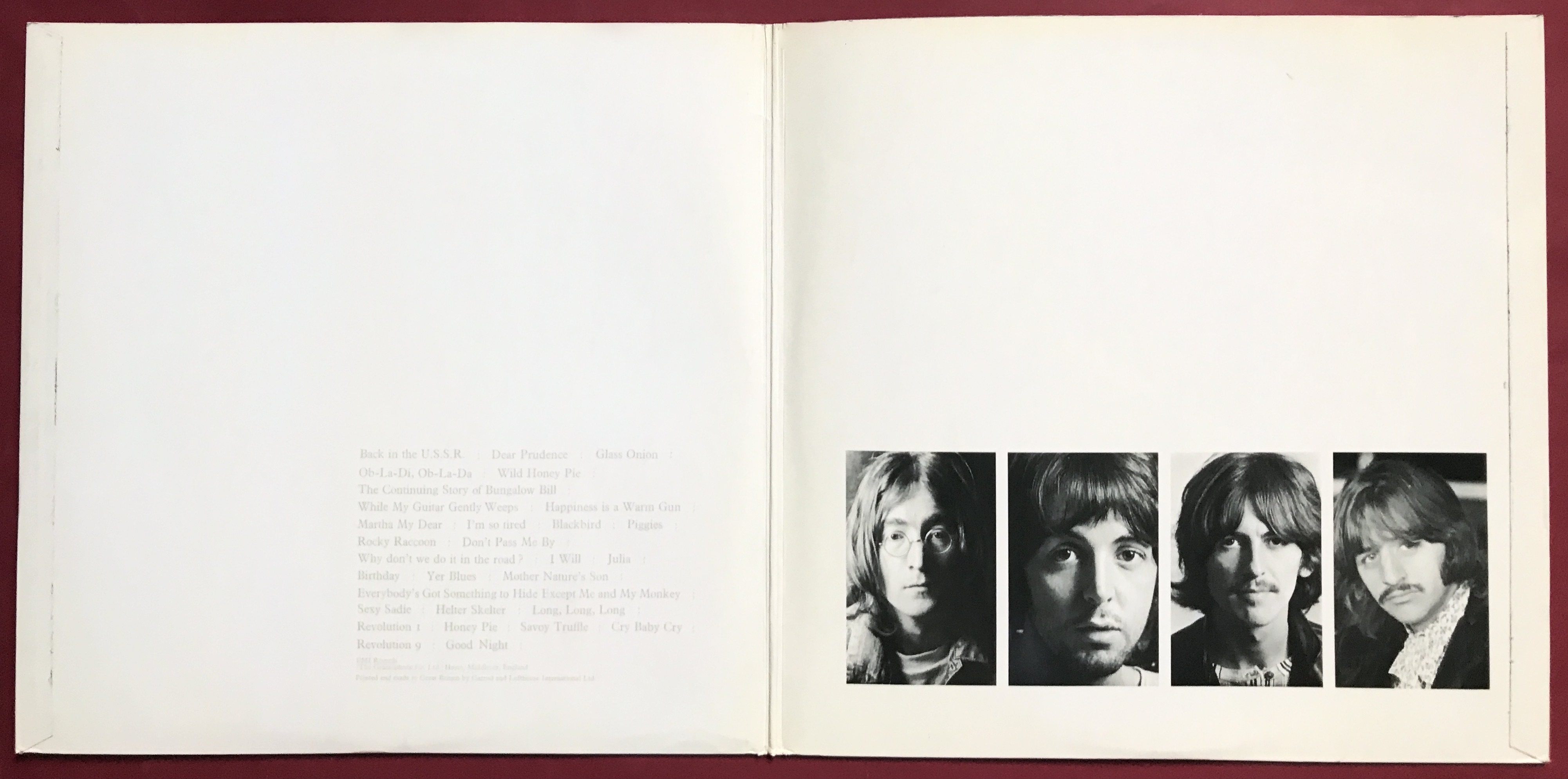 BEATLES - "Vita dubbeln" UK stereo 2LP 1968 - 4