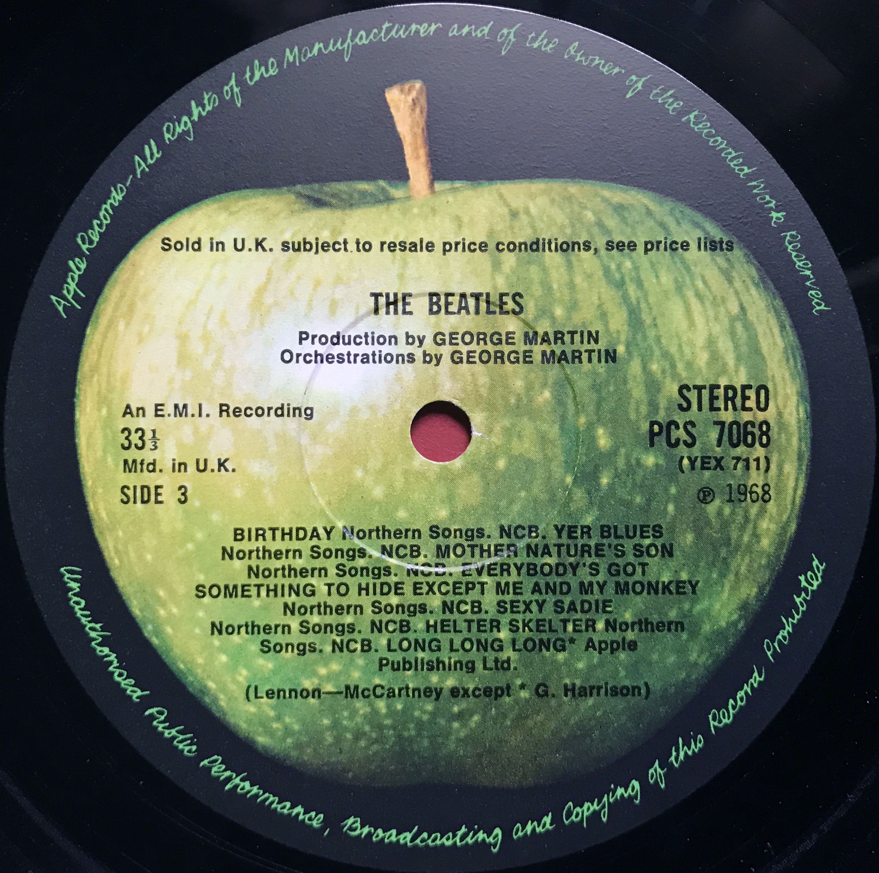 BEATLES - "Vita dubbeln" UK stereo 2LP 1968 - 7