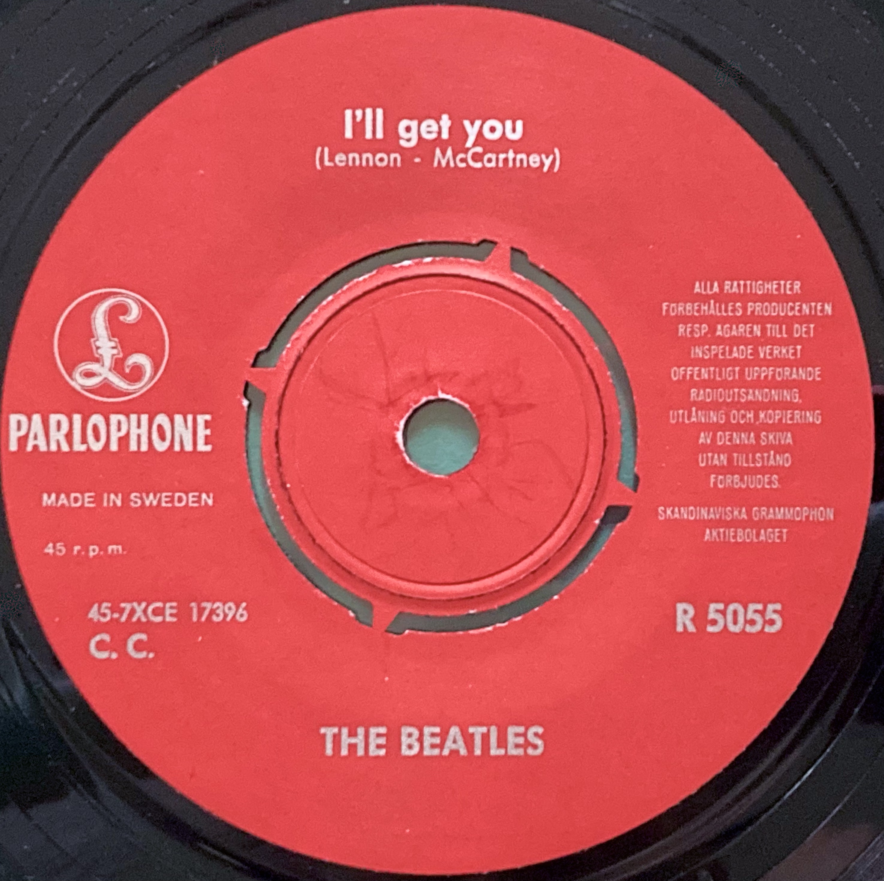 BEATLES - She loves you 7" DARK GREEN Swe PS 1963 - 4