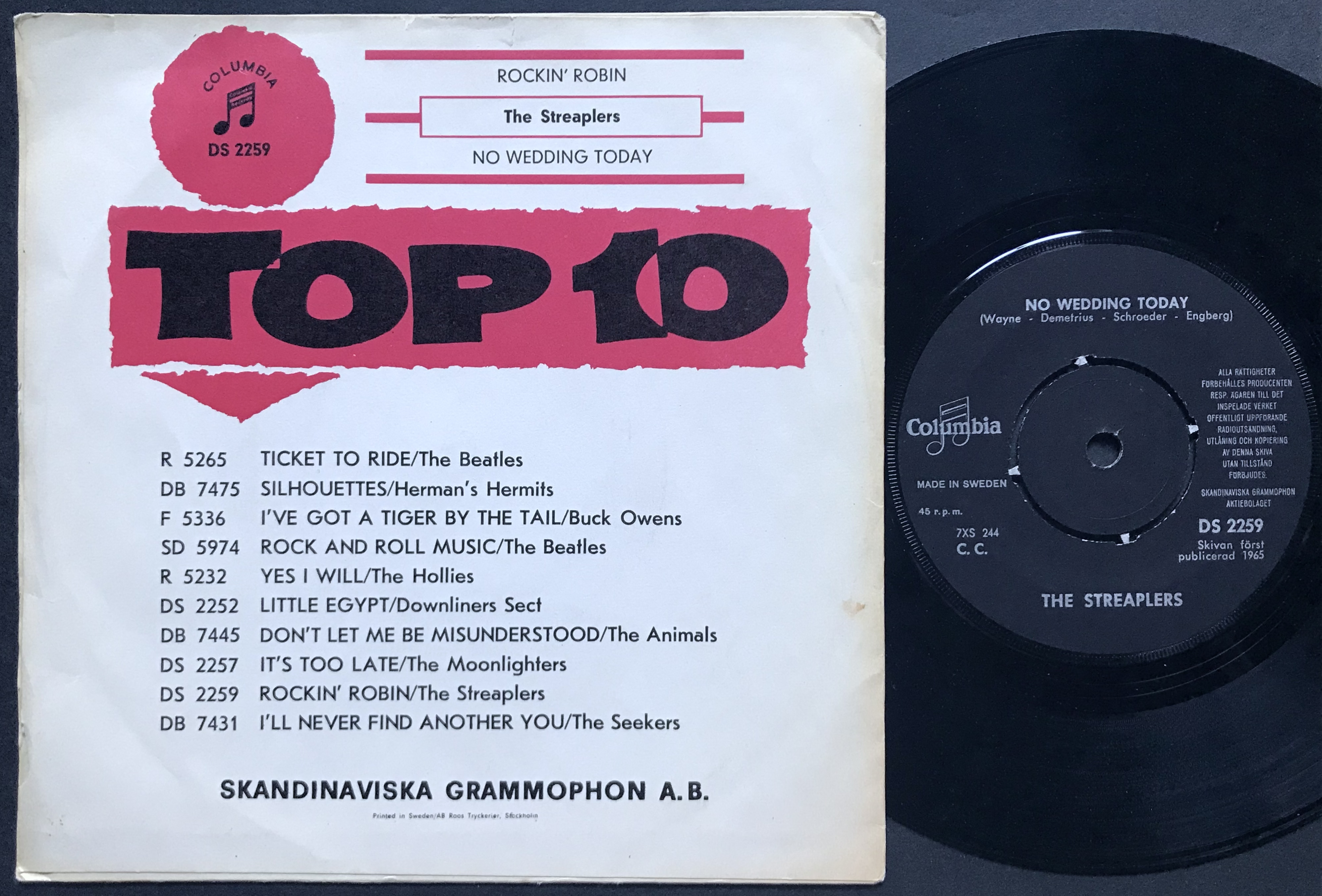 STREAPLERS - Rockin´ Robin Swe PS 1965 - 2