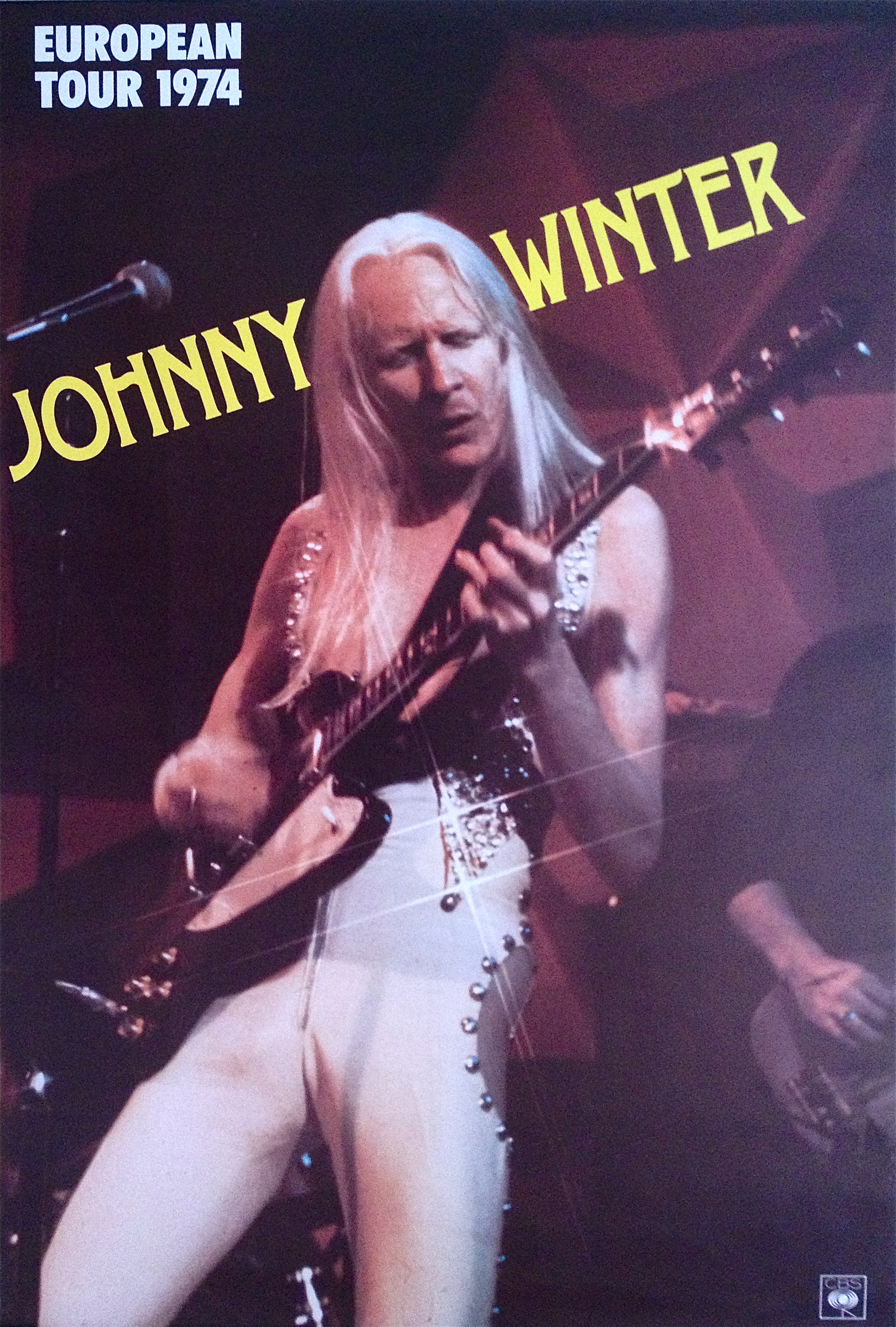 JOHNNY WINTER (1974) "European tour 1974"- Promoaffisch