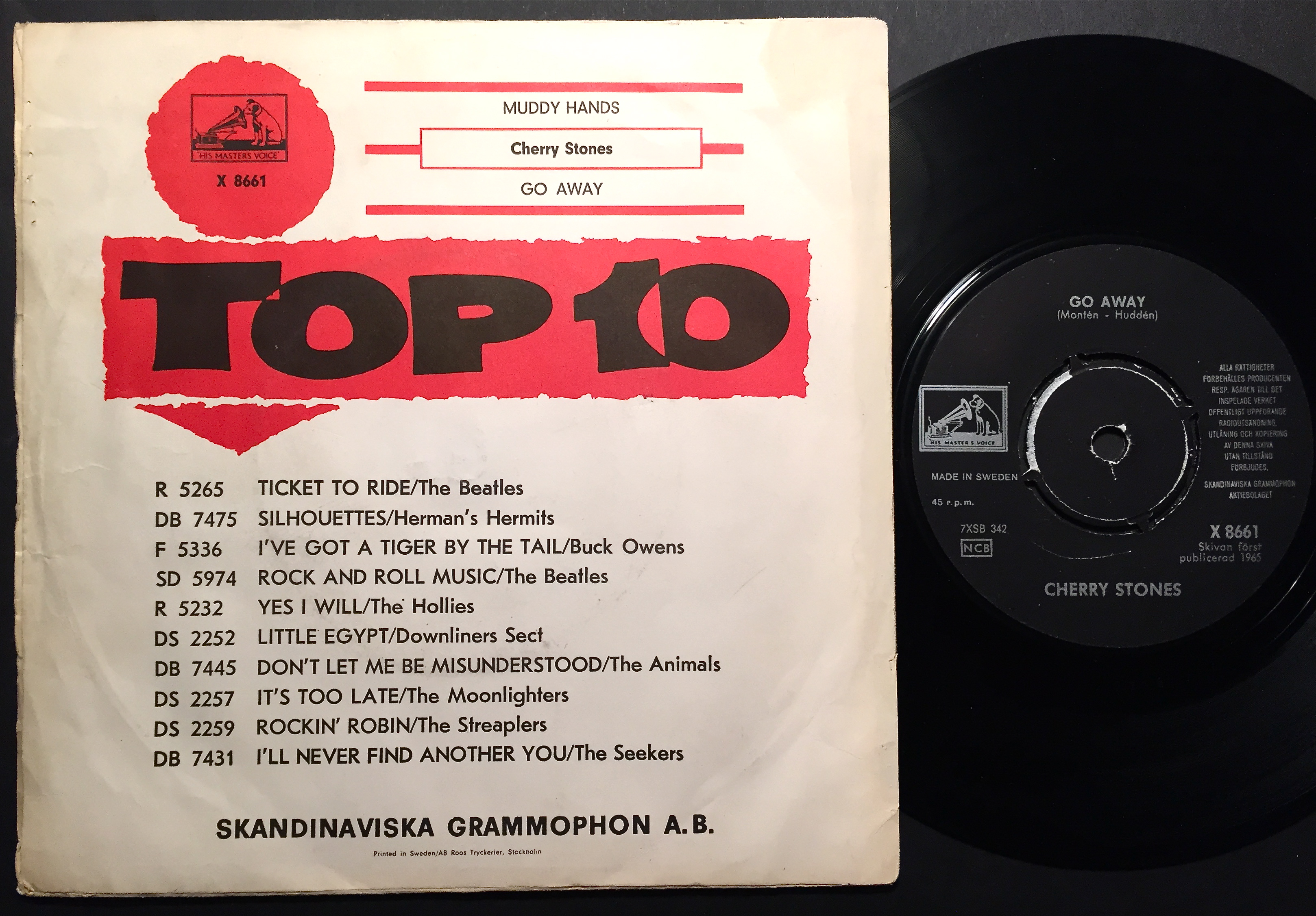 CHERRY STONES - Muddy hands Swe 1965 garage PS 45 - 2