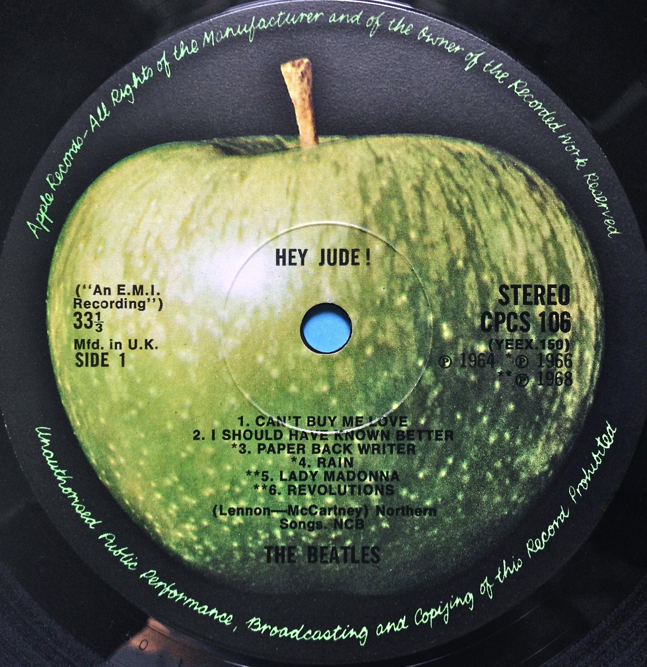 BEATLES - Hey Jude! Misprint UK-orig Export LP 1970 - 3