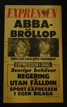EXPRESSEN LÖPSEDEL (ABBA BRÖLLOP)