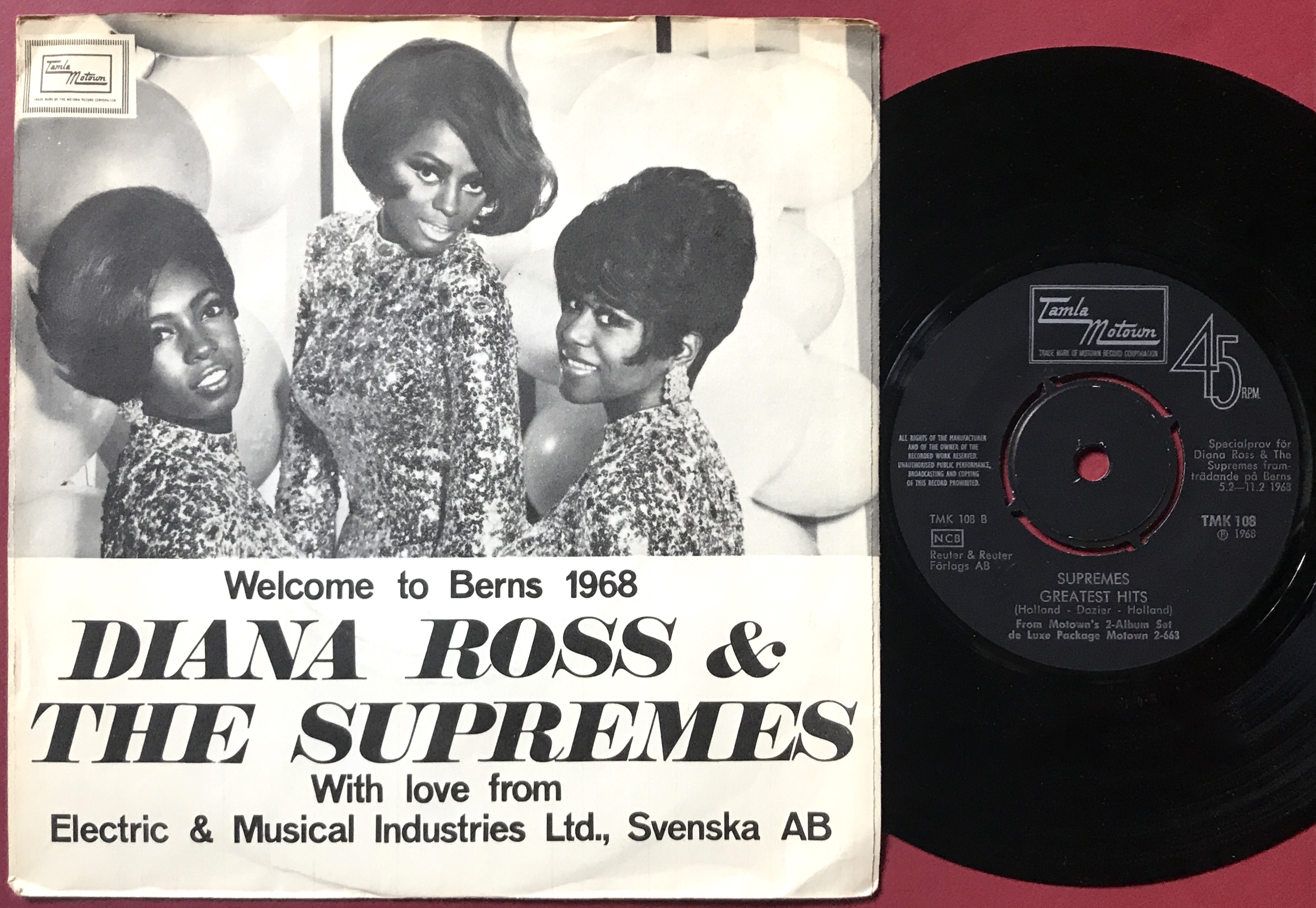 DIANA ROSS & SUPREMES - Welcome to Berns Swe PS 1968  - 2