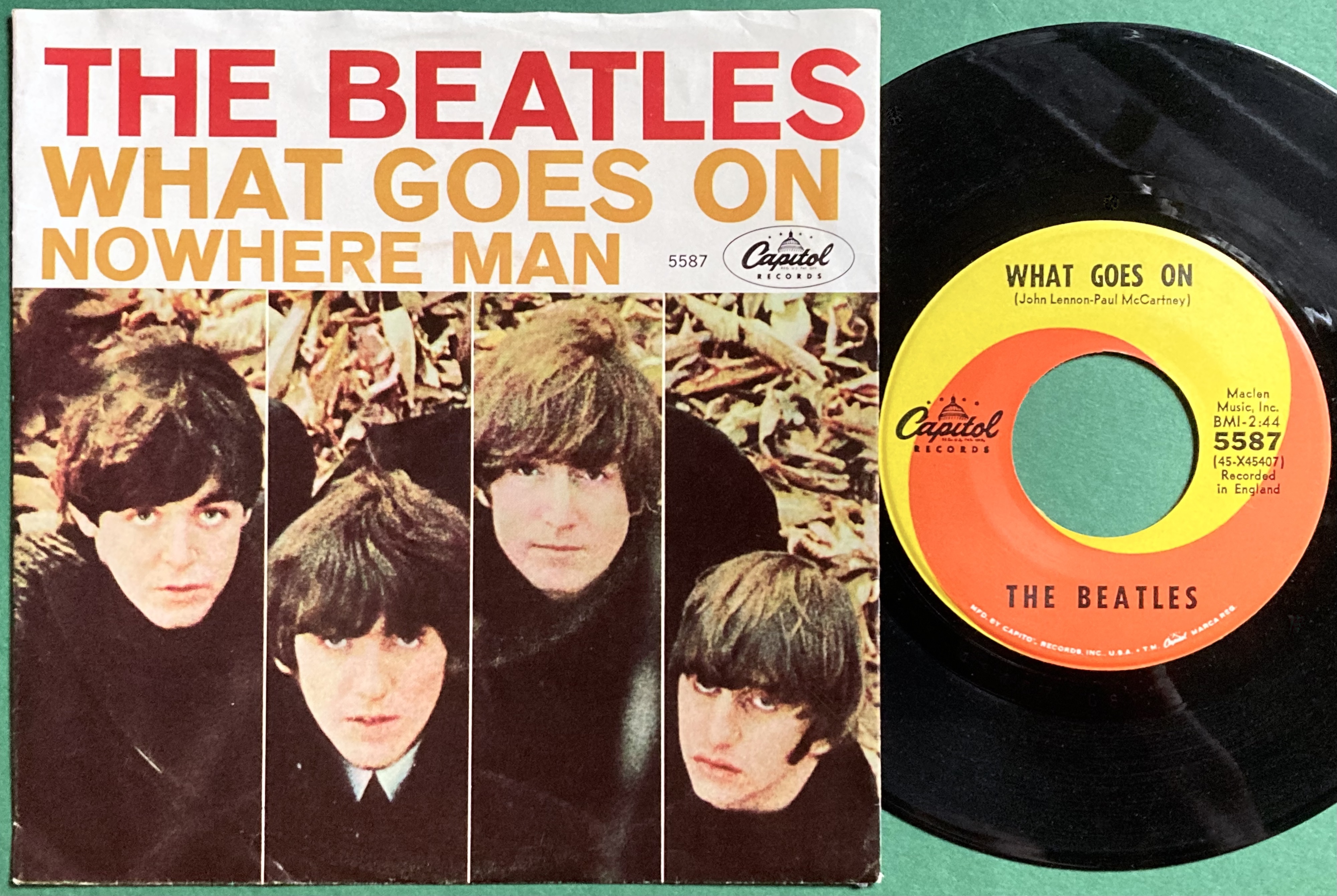 BEATLES - What goes on 7" USA PS 1965