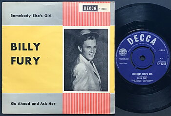 BILLY FURY - Somebody else´s girl Swe PS 1963