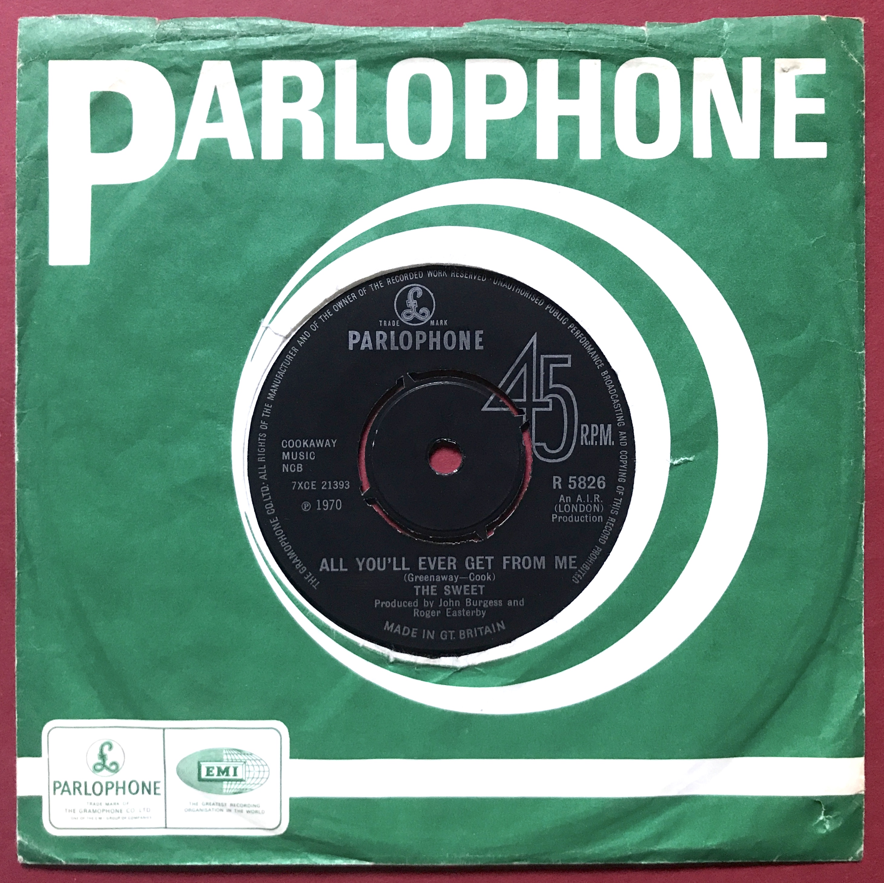SWEET - All you´ll ever get from me UK 45 1970 - 3