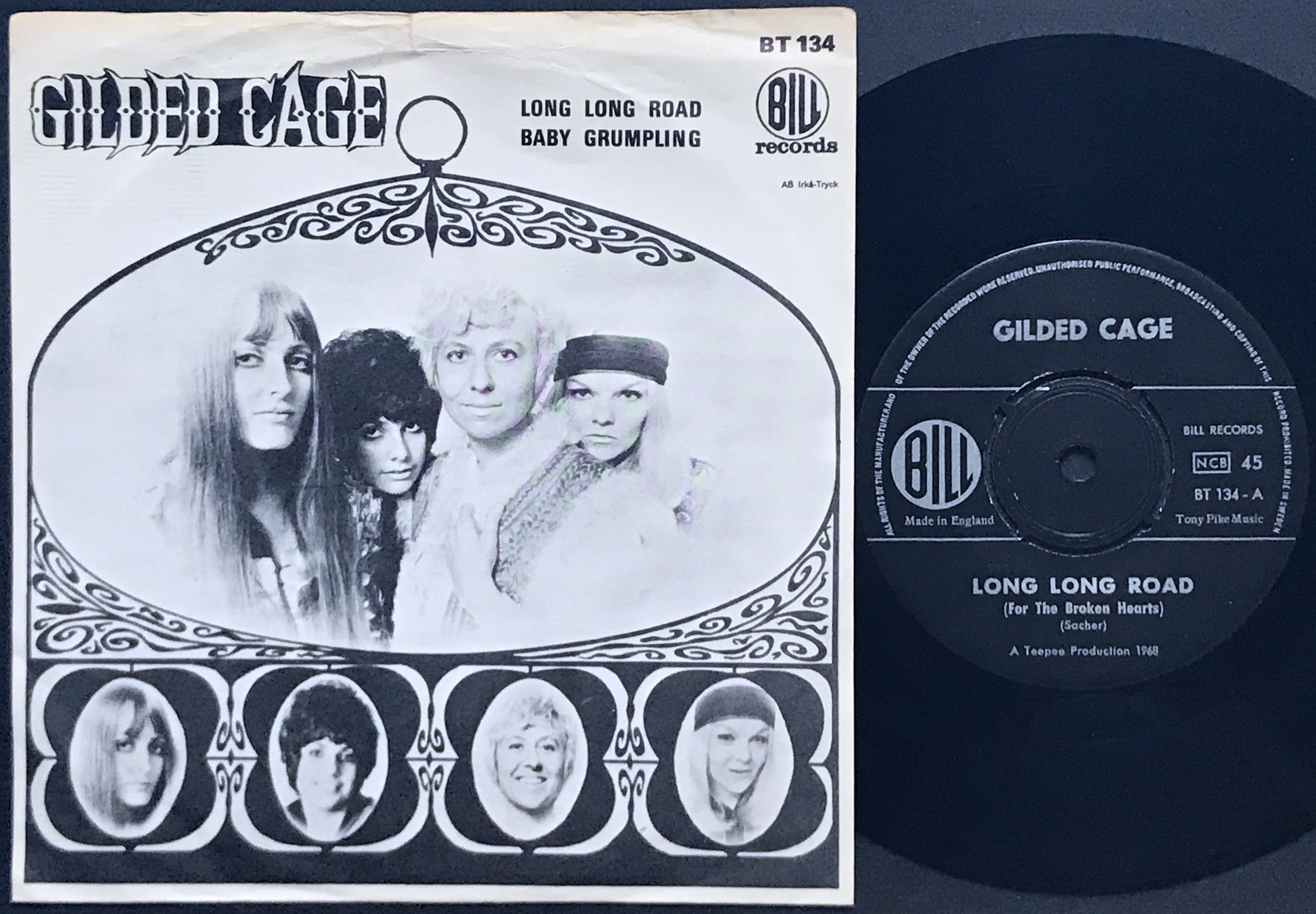 GILDED CAGE - Long long road Swe PS 1968