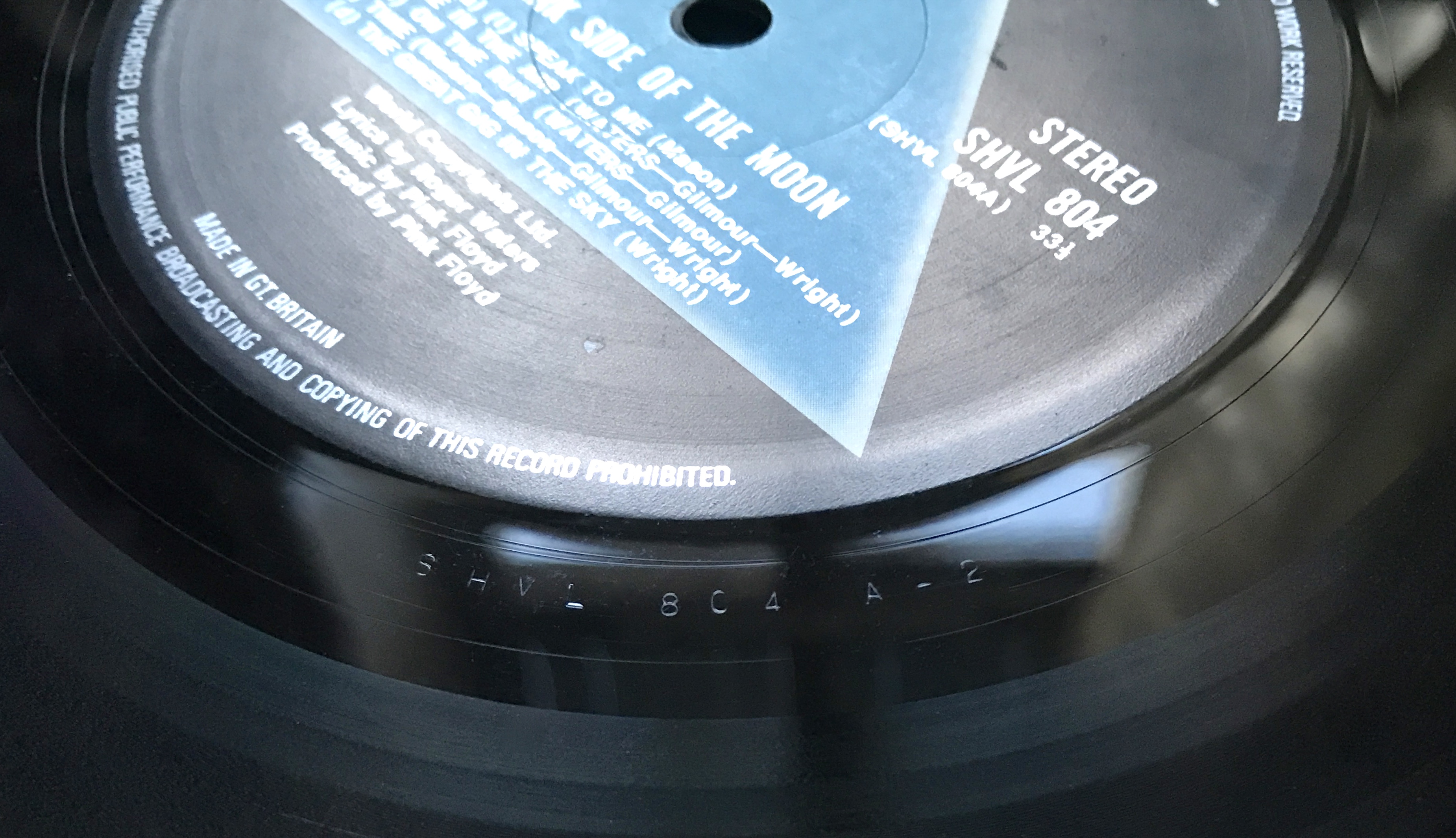 PINK FLOYD - Dark side of the moon UK-orig BLÅ triangel LP 1973 - 6