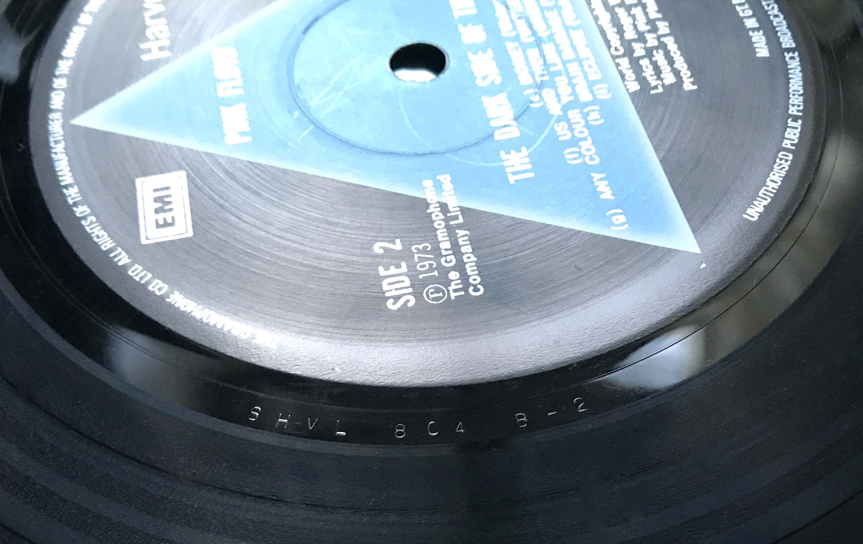 PINK FLOYD - Dark side of the moon UK-orig BLÅ triangel LP 1973 - 7