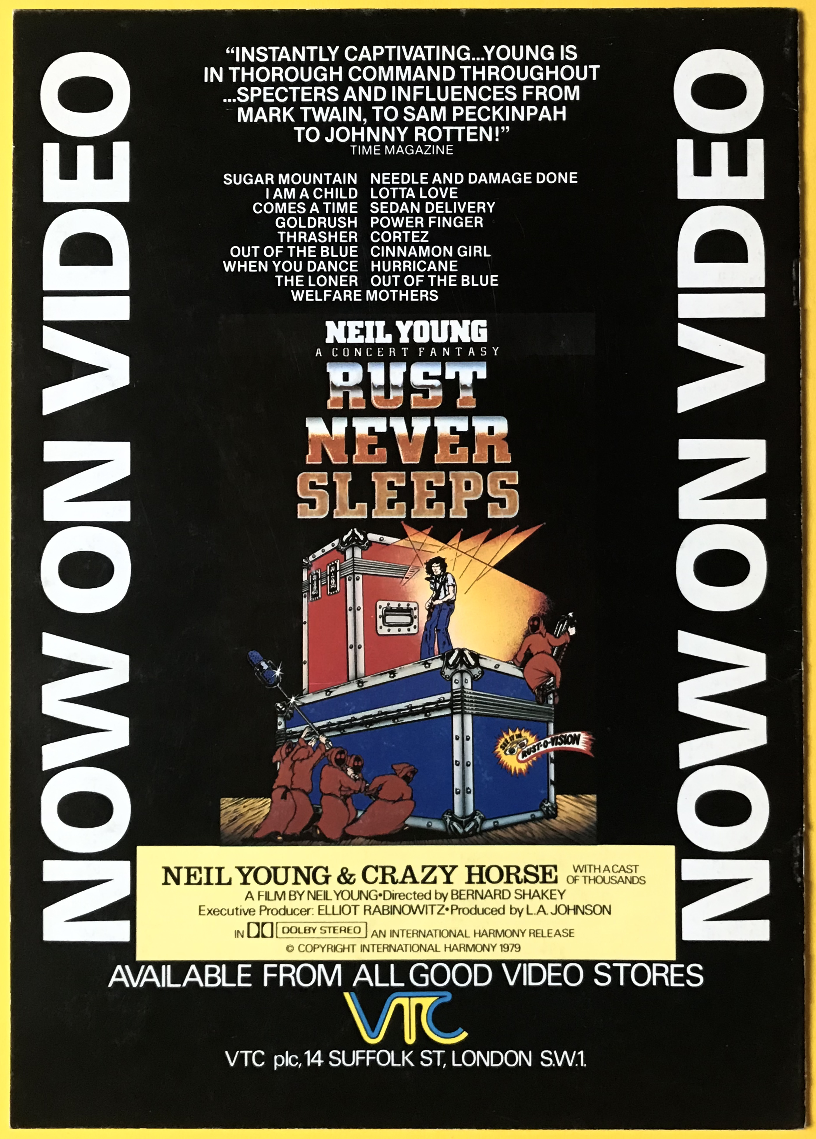 NEIL YOUNG - Transworld tour Konsertprogram 1982 - 2