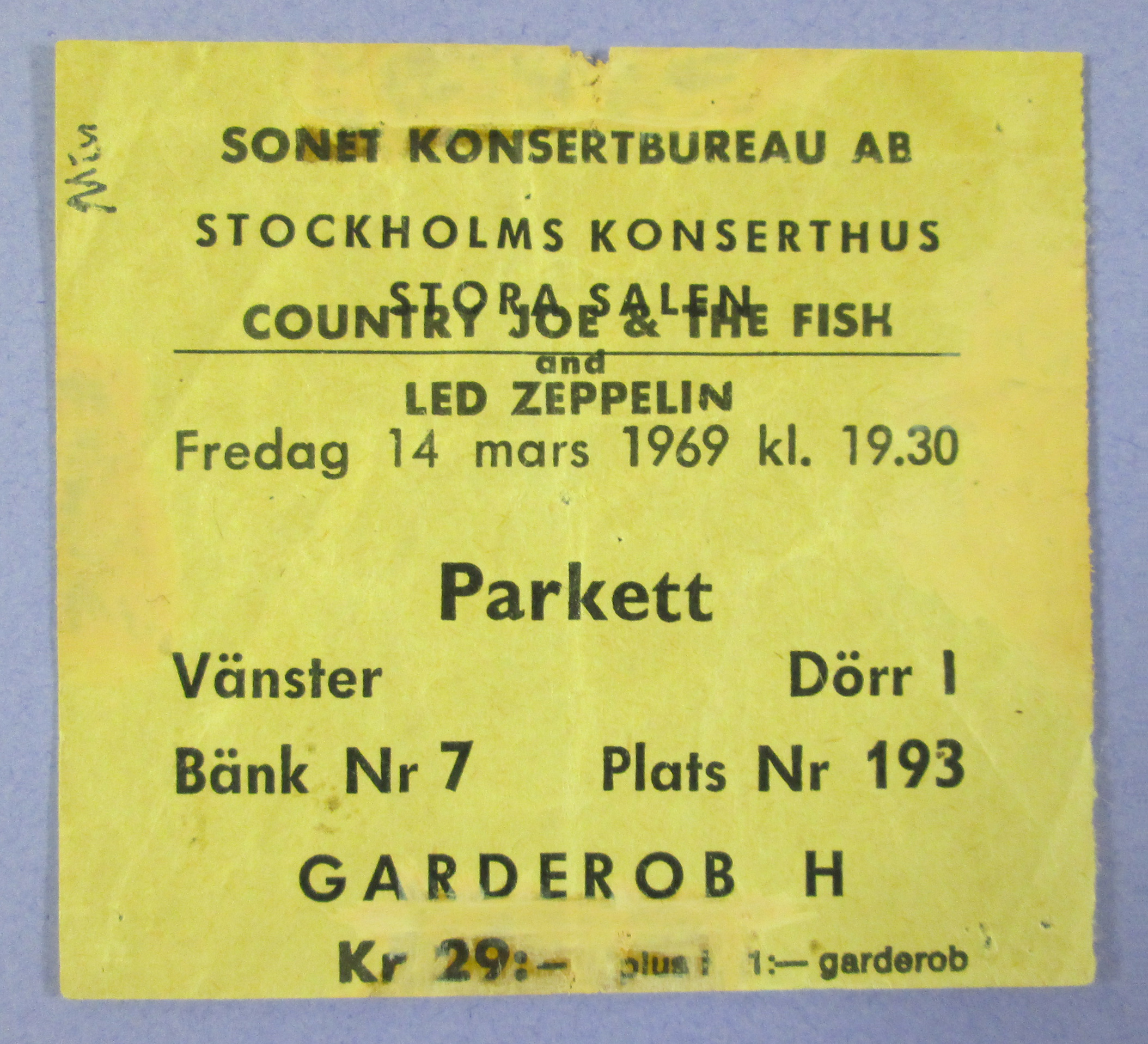 LED ZEPPELIN - Stockholm 1969