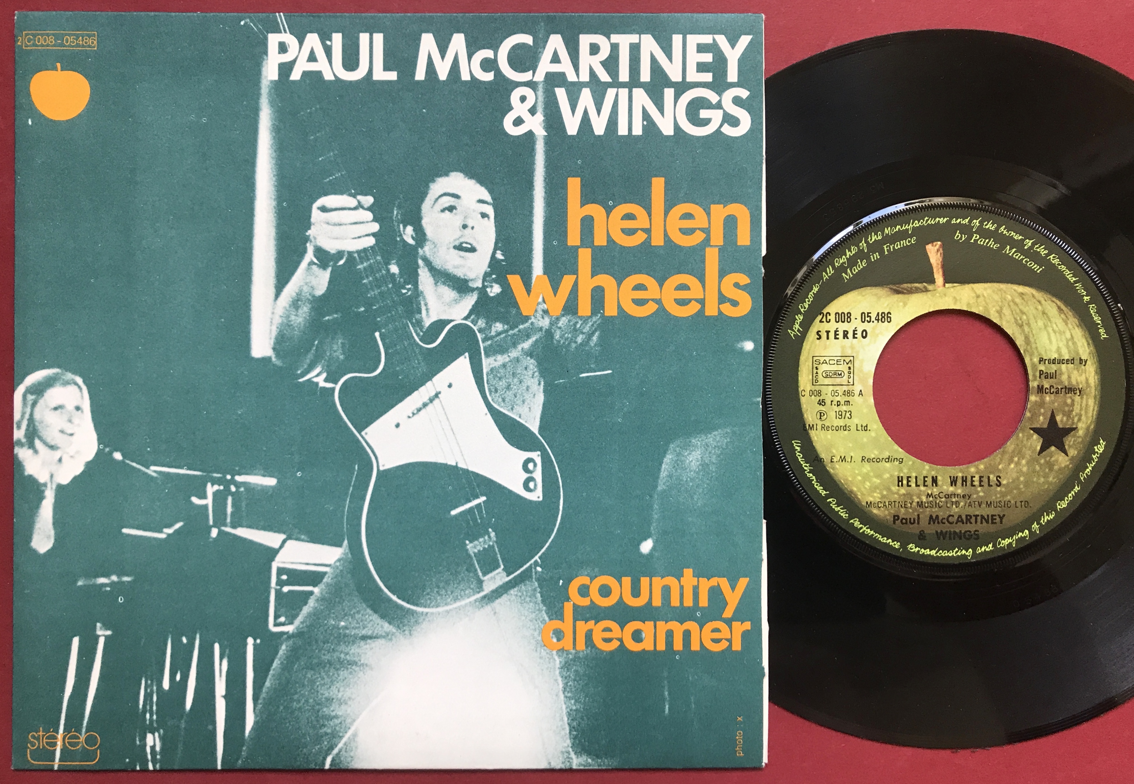 PAUL McCARTNEY & WINGS - Helen wheels 7" Fransk PS 1973