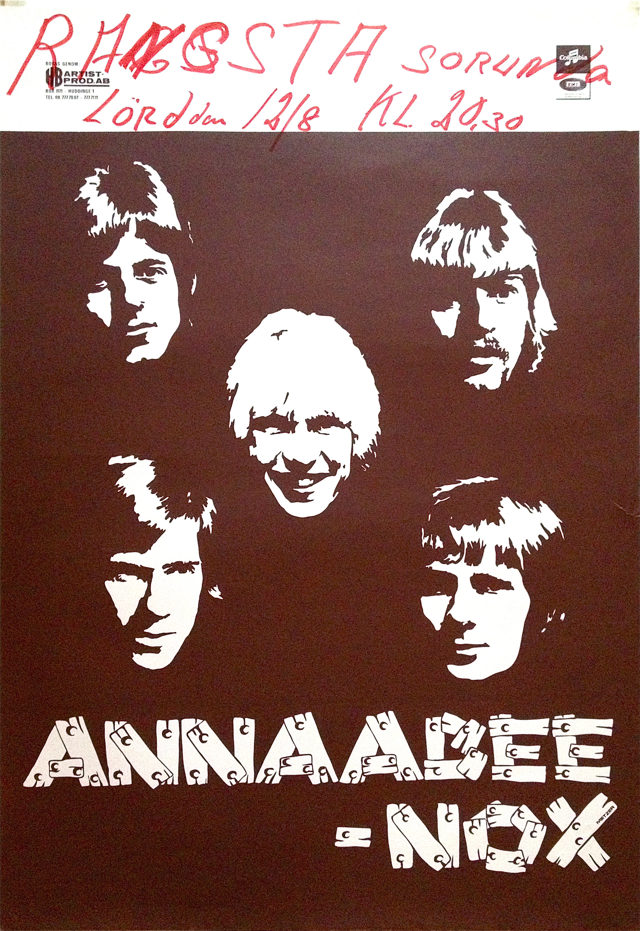 ANNAABEE-NOX (1968) - Tour poster