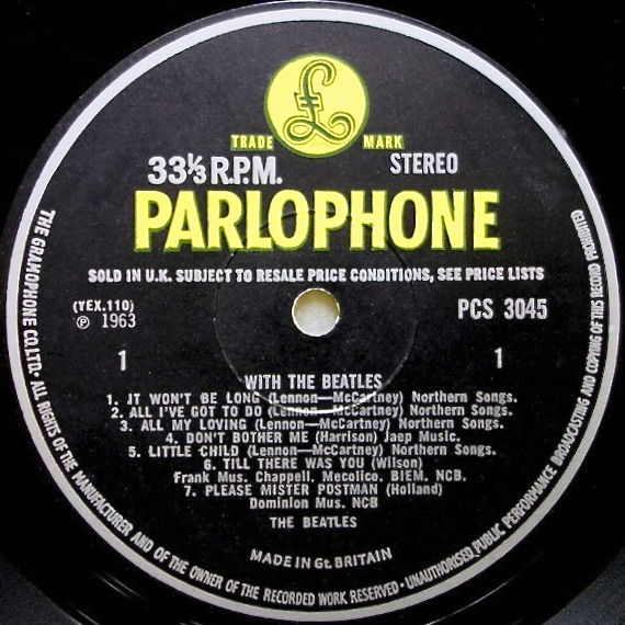 BEATLES - With the Beatles UK Stereo LP 1963 - 3