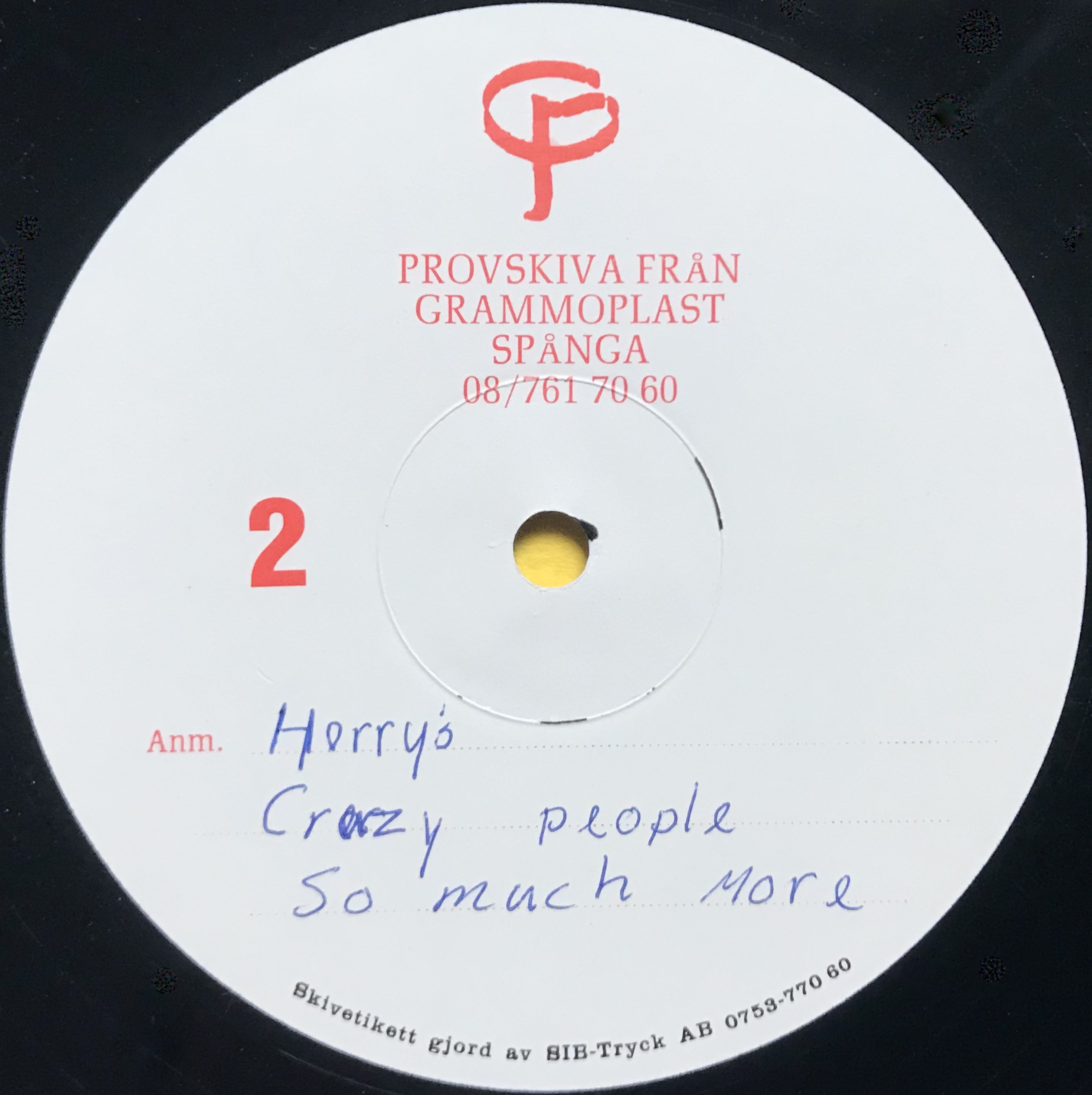 HERREY´S - Varje lite droppe regn 1984 orig TEST PRESSING 12" EP - 4