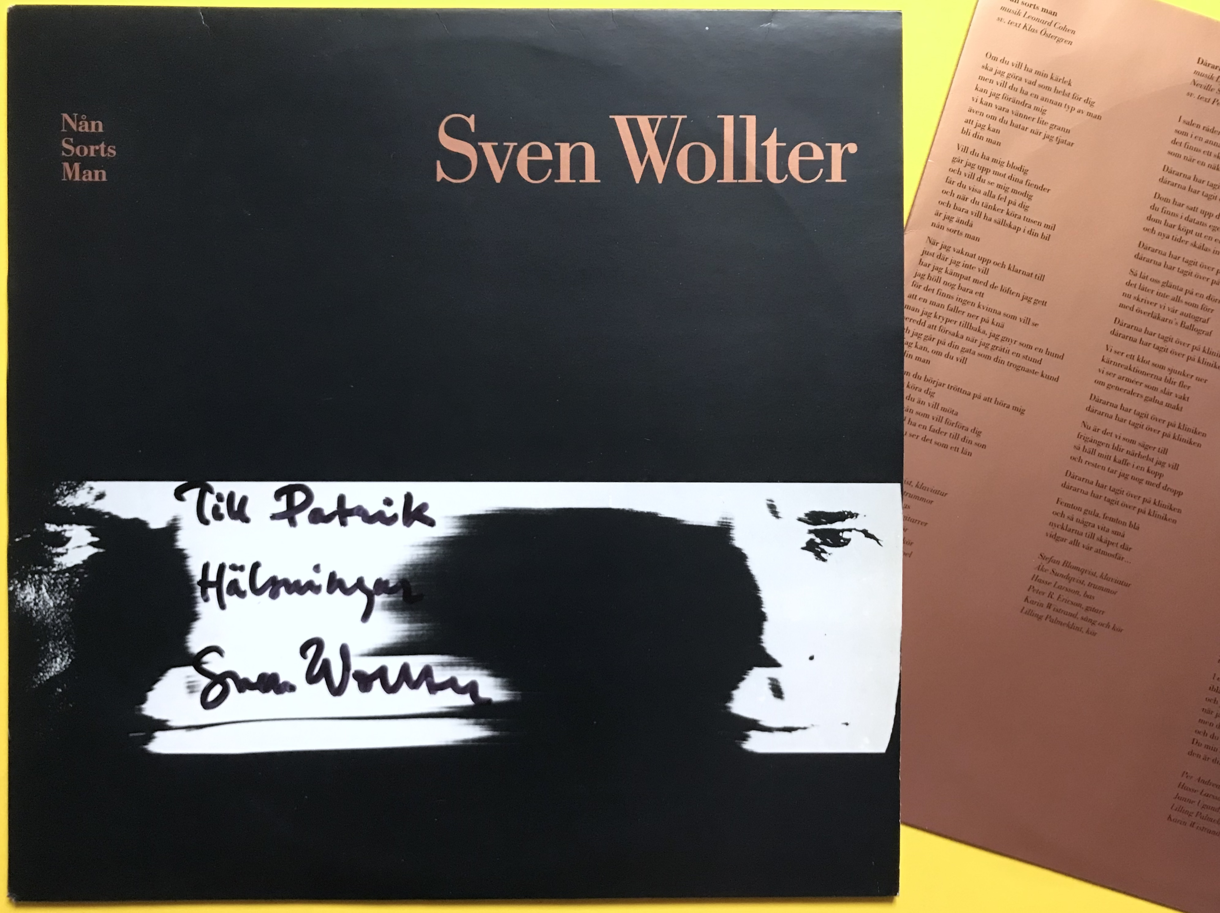 SVEN WOLLTER - Nån sorts man SIGNERAD LP 1989