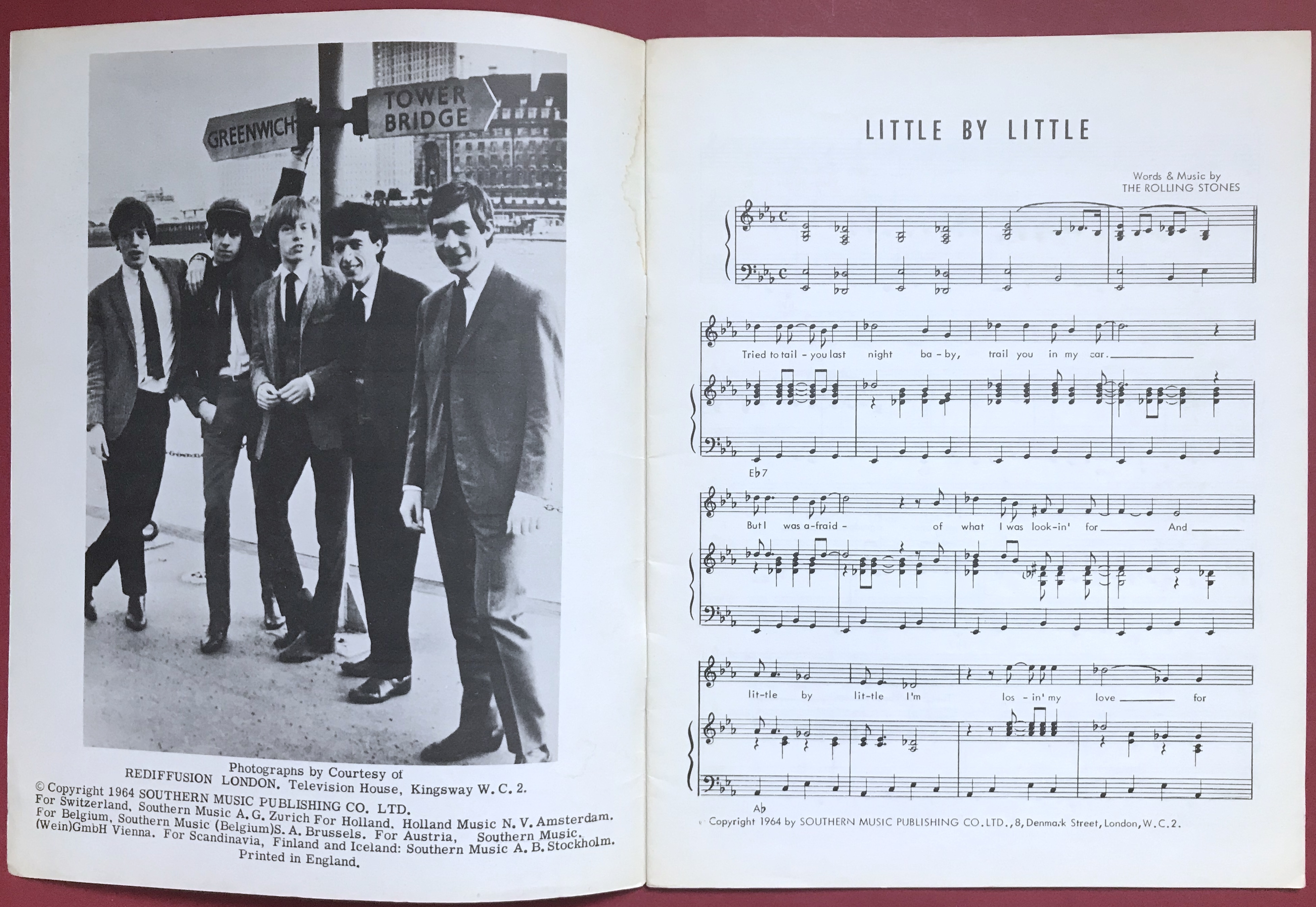 ROLLING STONES - Album of song hits with photographs 1964 PINK - 3