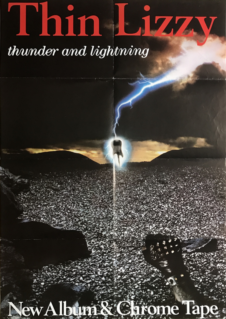 Nostalgipalatset - THIN LIZZY - Thunder and lightning (1983) LP Promo poster