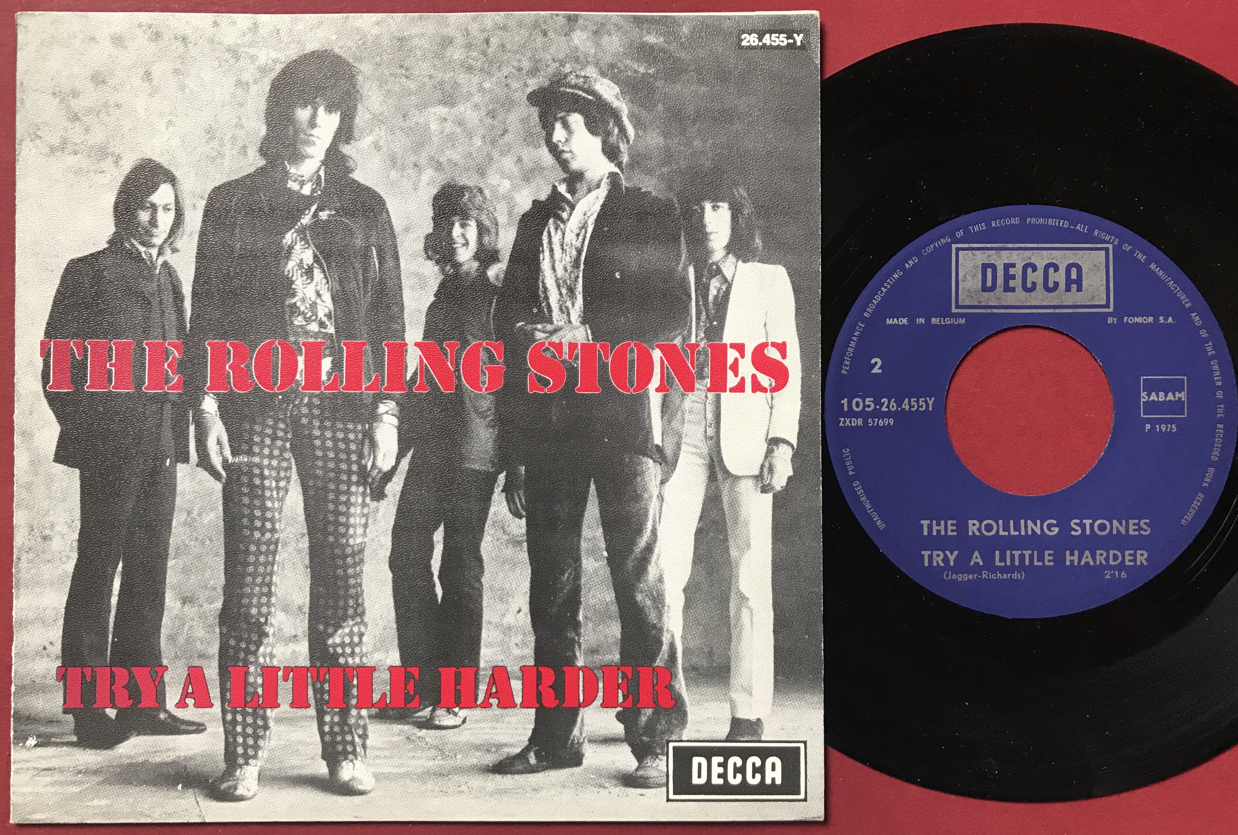 ROLLING STONES - I don´t know why Belgium PS 1975 - 2