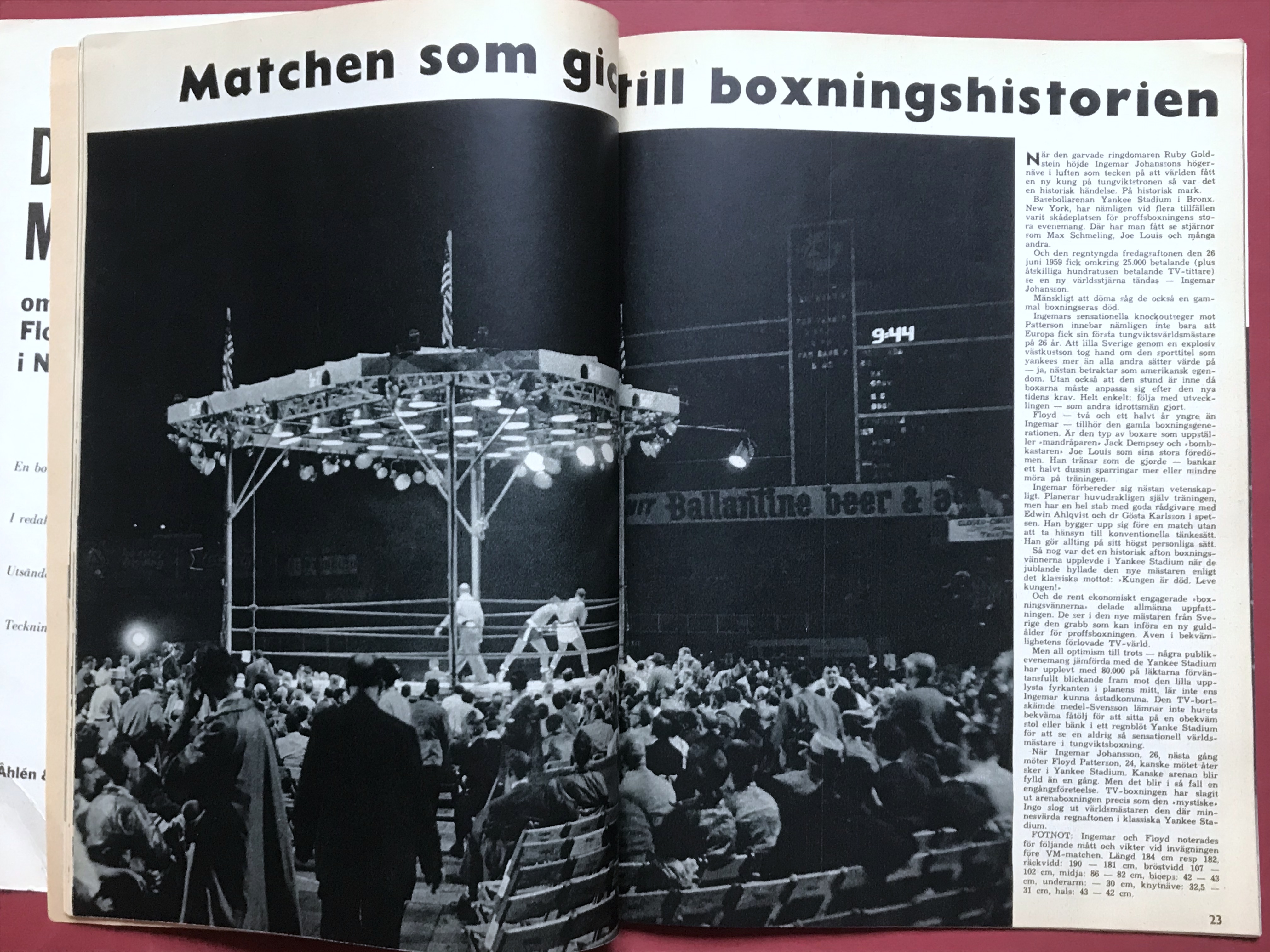 INGO JOHANSSON - FLOYD PATTERSON - The Great Match Bookfilm Album 1959 - 6