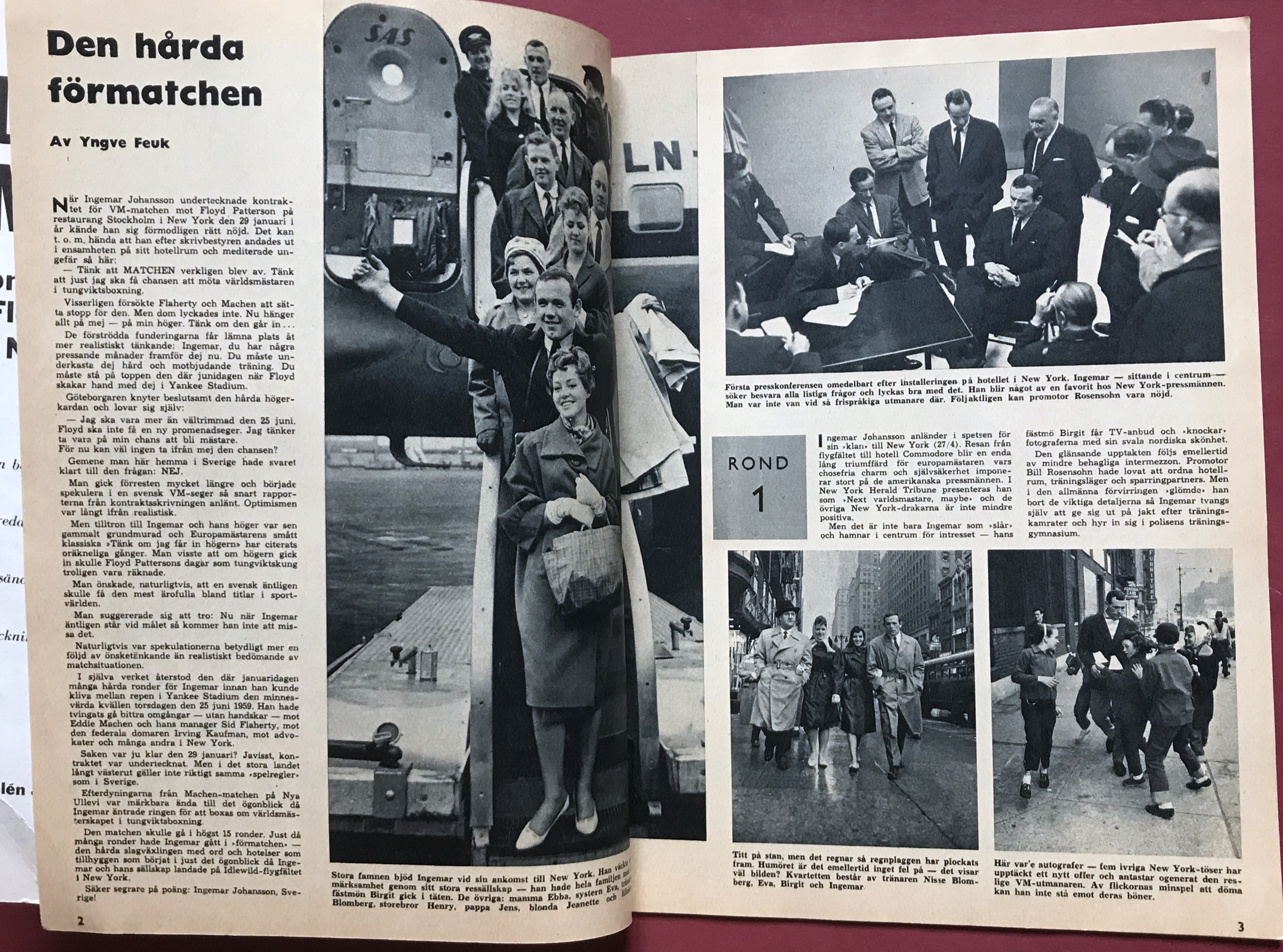 INGO JOHANSSON - FLOYD PATTERSON - The Great Match Bookfilm Album 1959 - 3