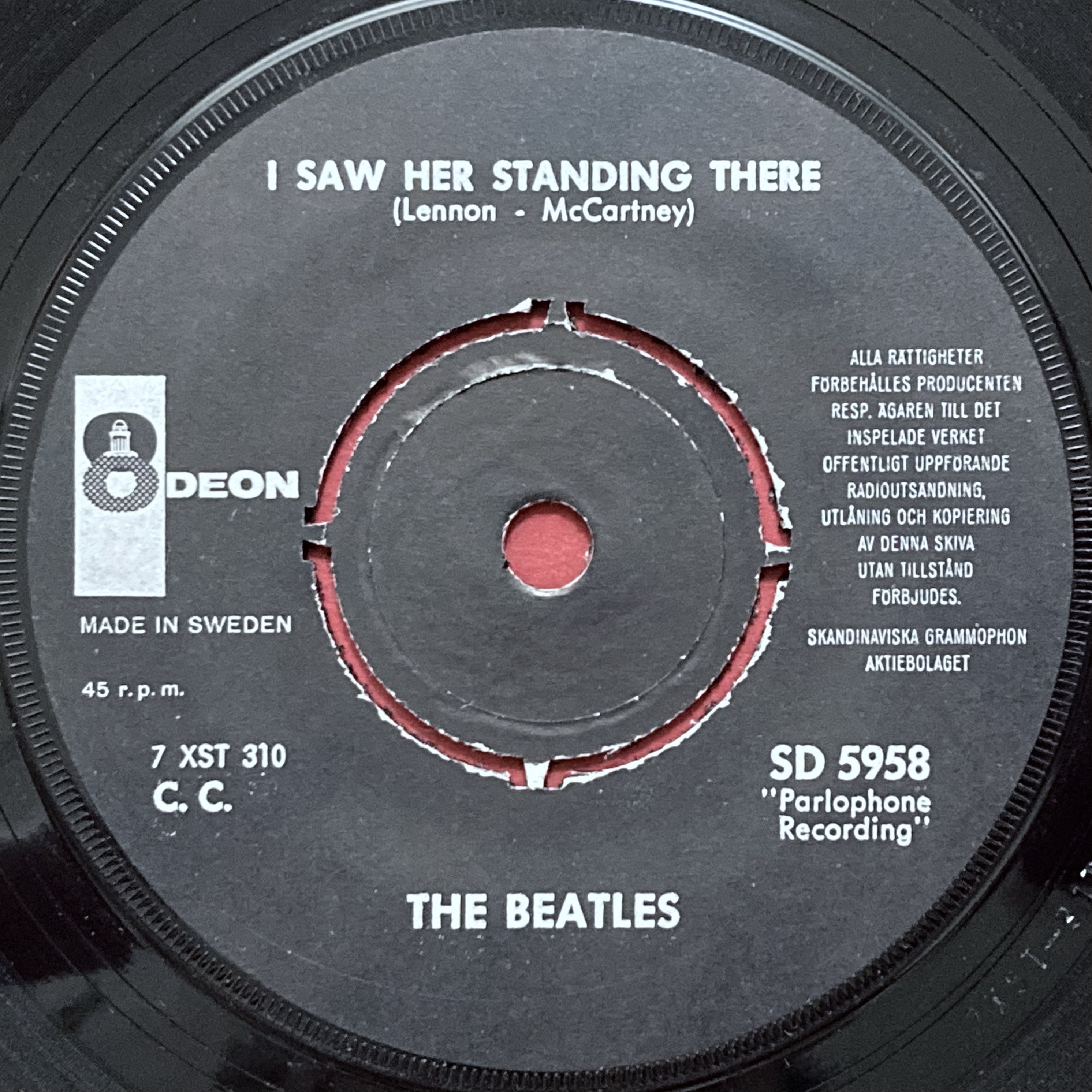 BEATLES - All my loving 7" "Herbal" GREEN Swe PS 1964 - 4