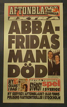 LÖPSEDEL AFTONBLADET - ABBA FRIDAS MAN DÖD (1999)