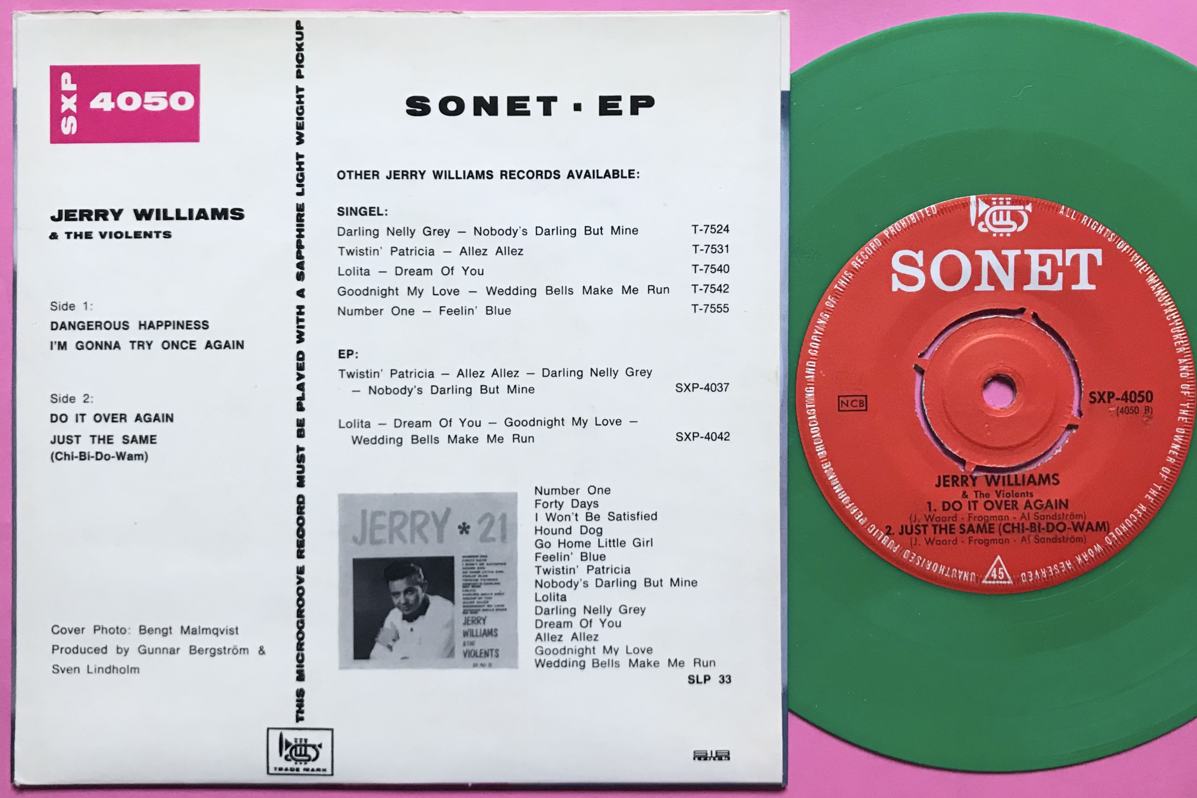 JERRY WILLIAMS - Dangerous happiness +3 Swe EP 1964 - 2