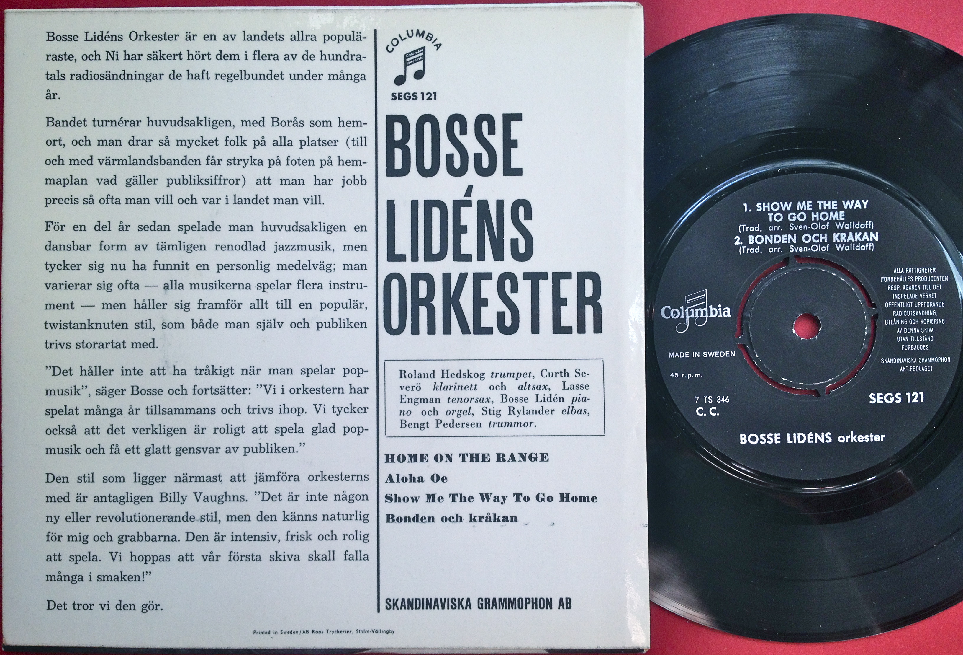 BOSSE LIDÉNS ORKESTER - Home on the range +3 Swe EP 1964 - 2