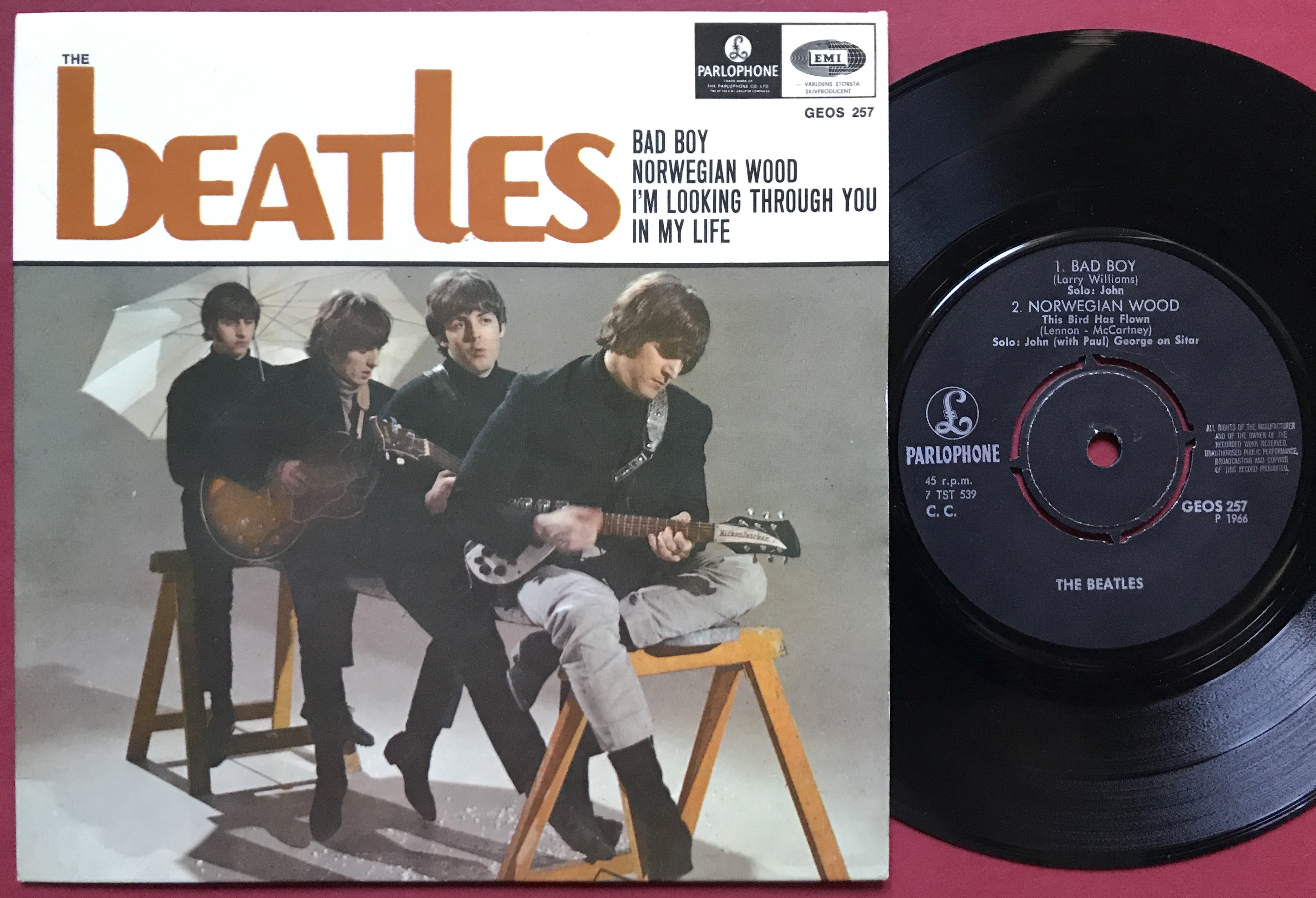 Nostalgipalatset - BEATLES - Bad boy + 3 Swe EP 1966