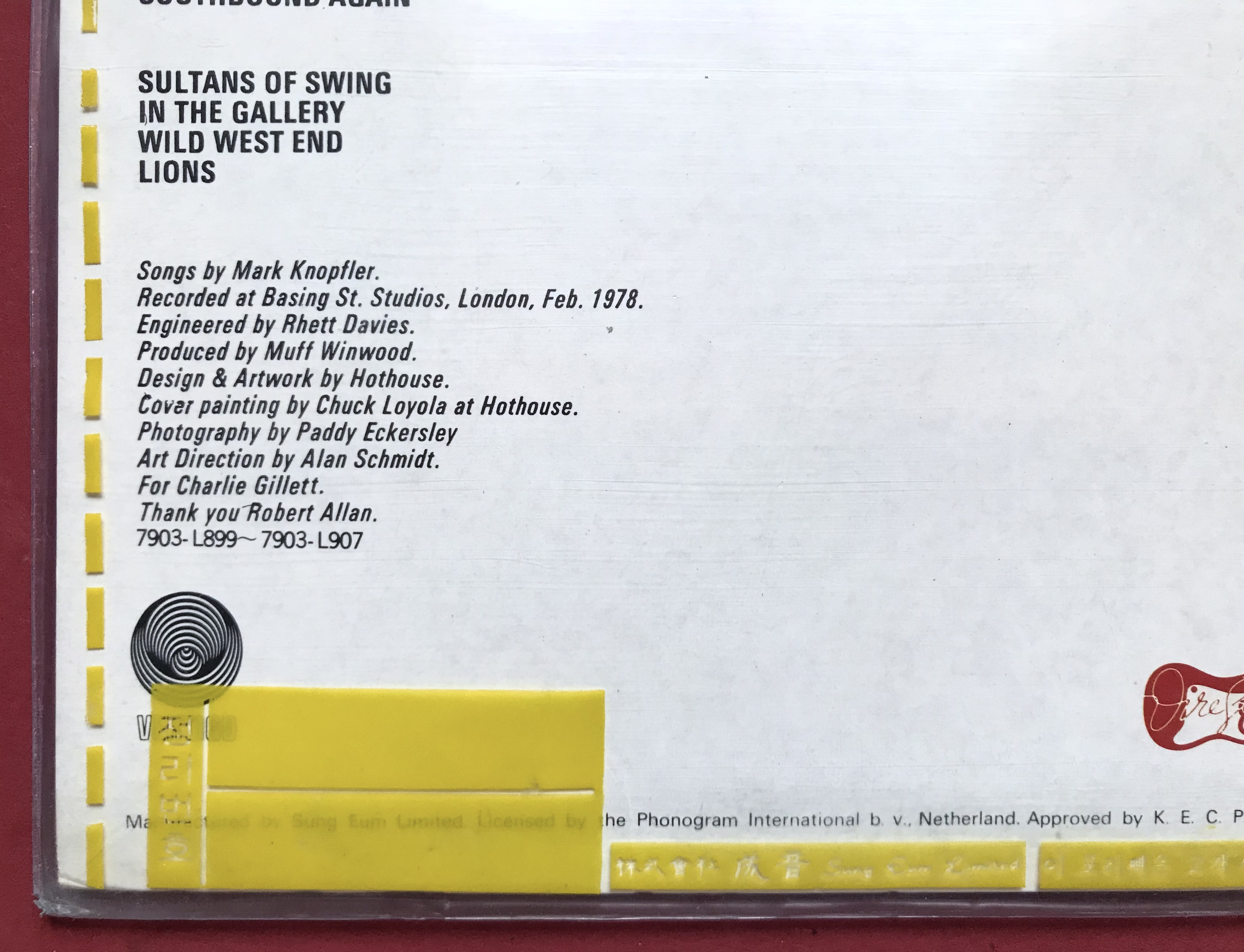 DIRE STRAITS - "same" Korea-orig LP 1978 OÖPPNAD! - 4