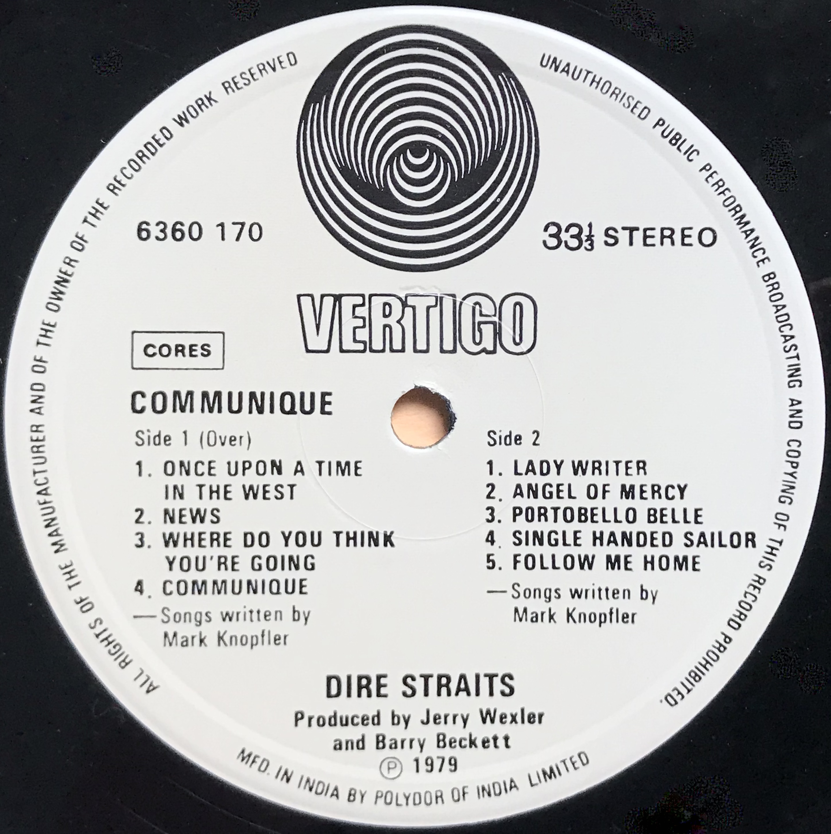 DIRE STRAITS - Communiqué India orig LP 1979 - 4