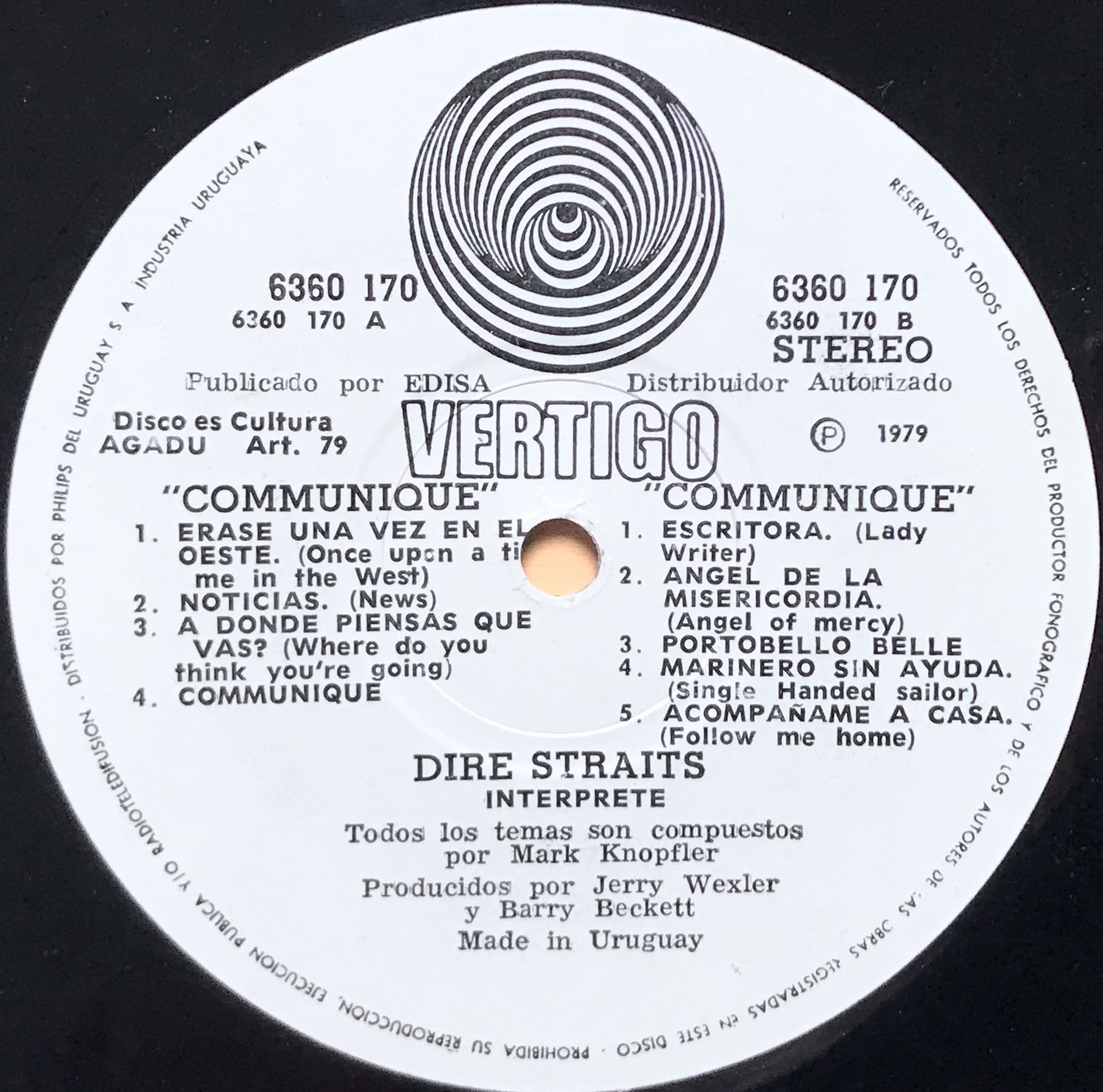 DIRE STRAITS - Communiqué Uruguay-orig LP 1979 - 3