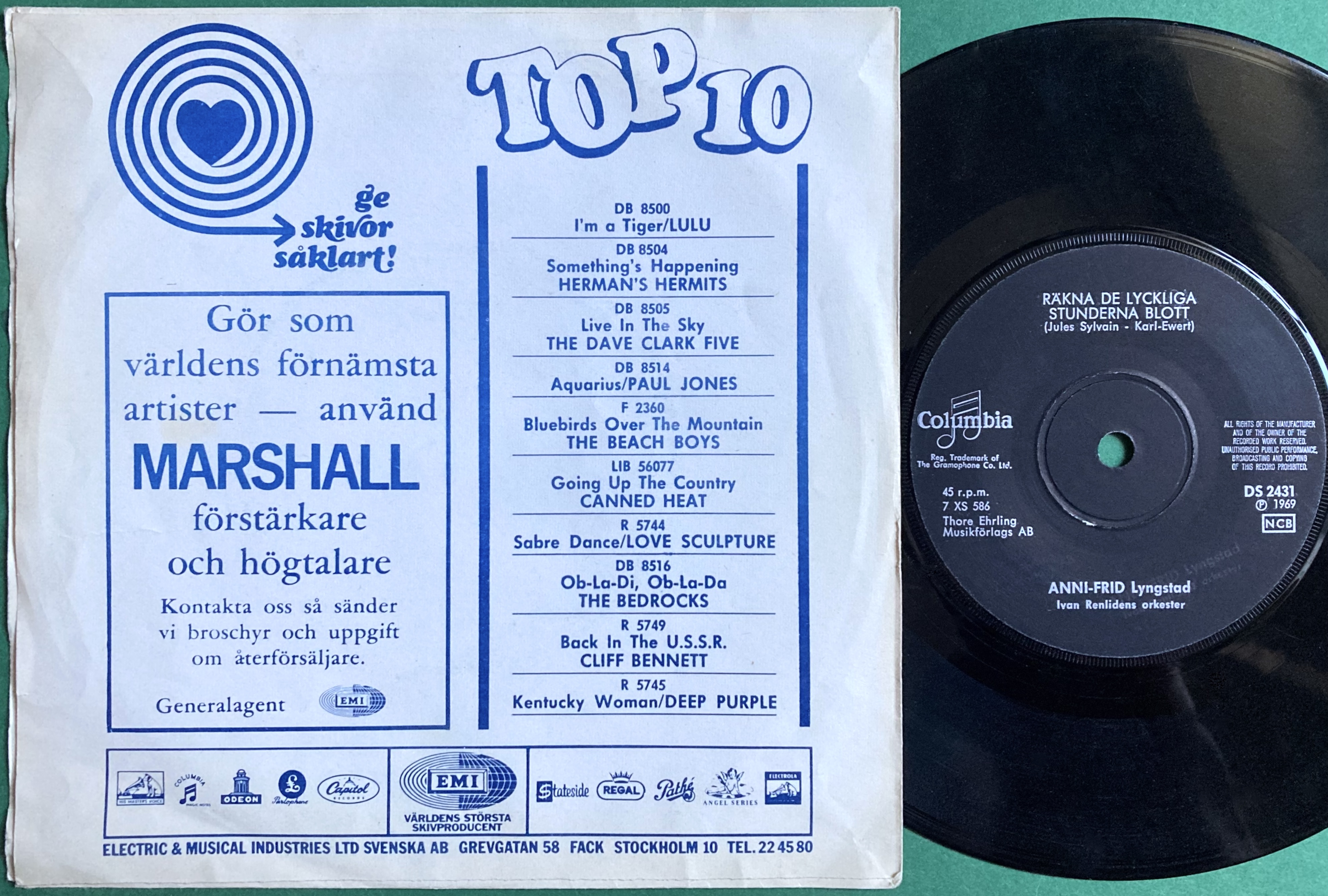 ANNI-FRID LYNGSTAD - Härlig är vår jord Swe PS 1969 - 2