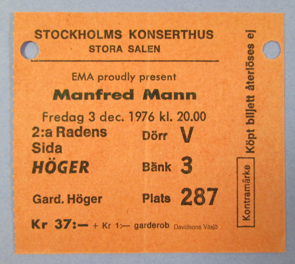 MANFRED MANN - Stockholm 1976
