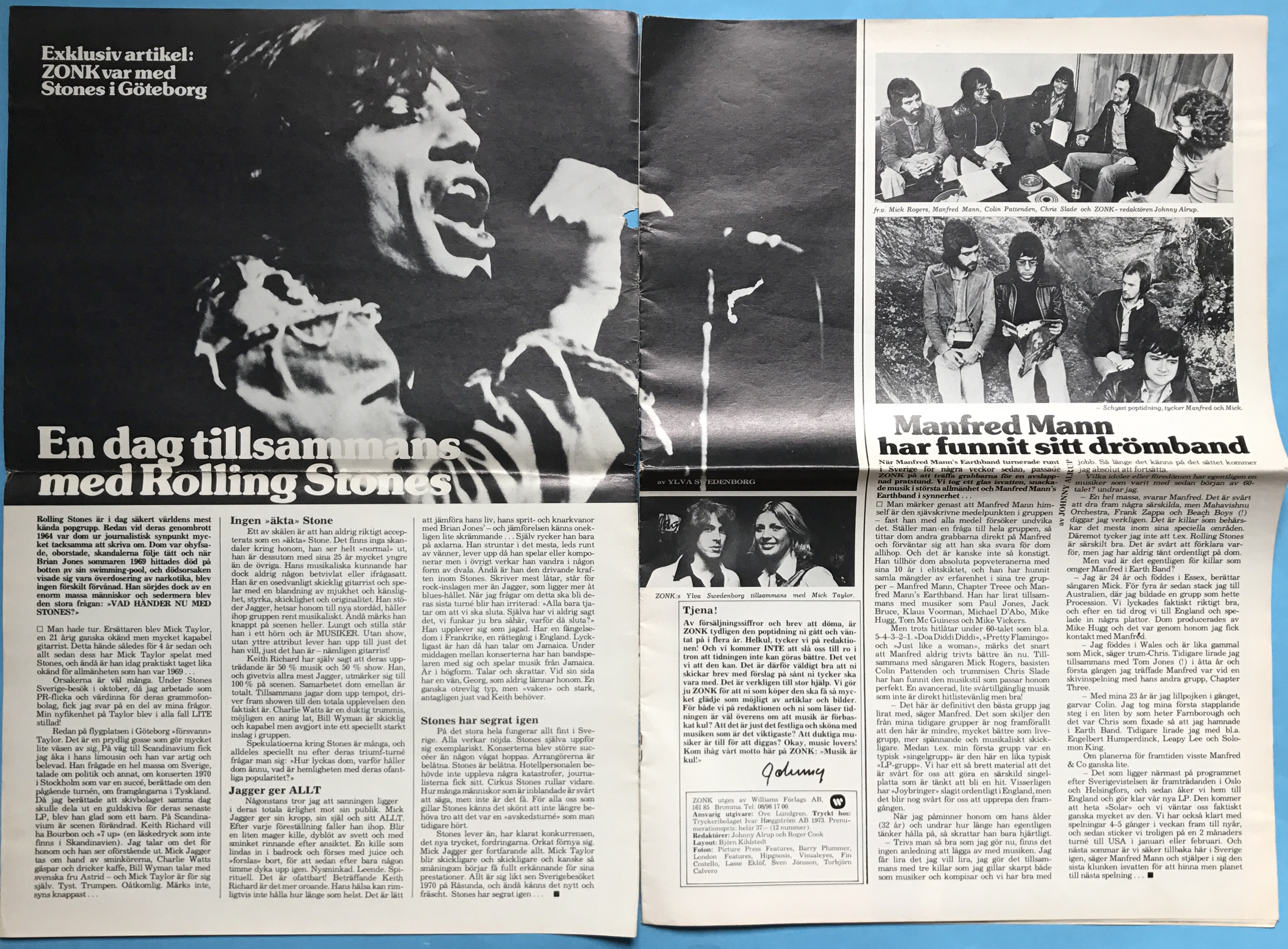 ZONK - No 3 1973 MICK JAGGER cover - 2
