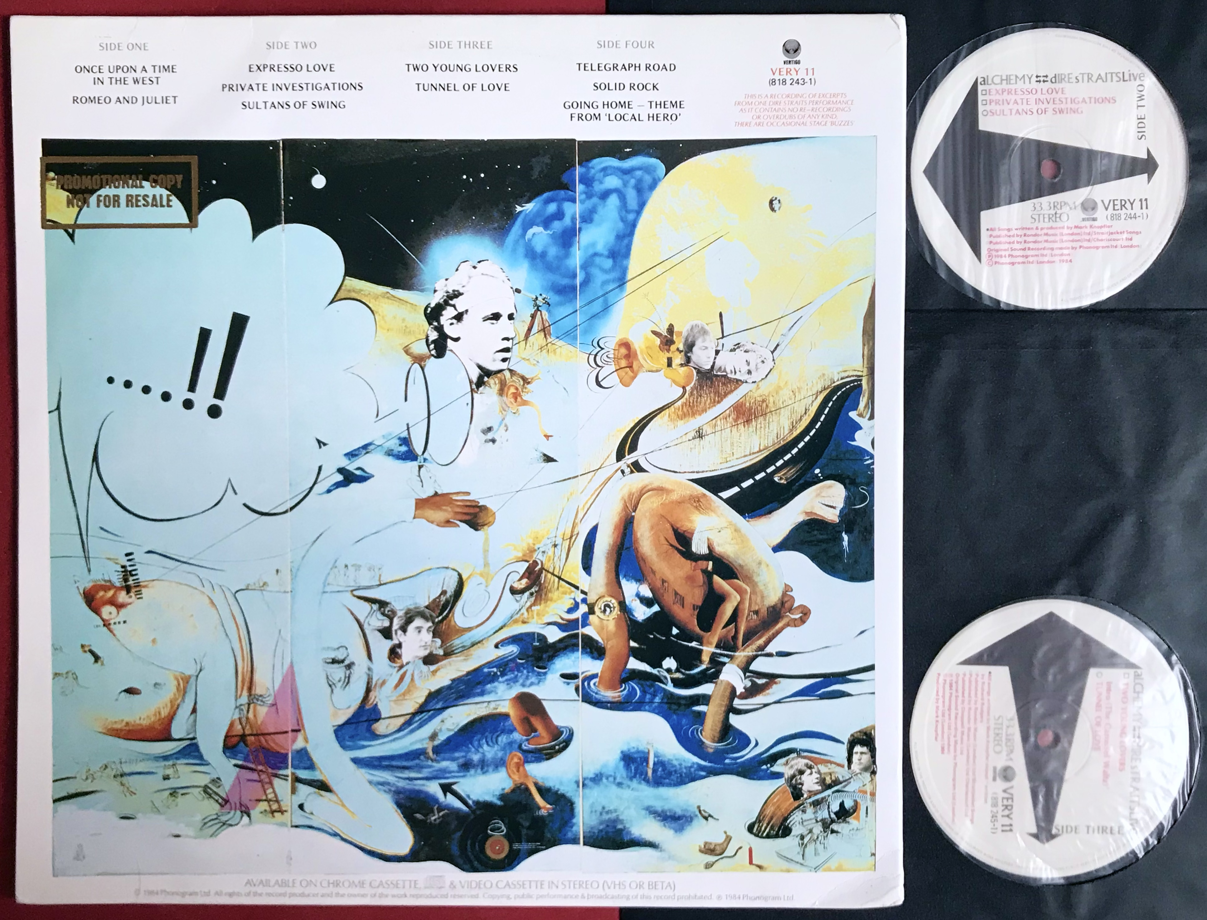 DIRE STRAITS - Alchemy UK-orig 2LP 1984 + PROMO PRESS KIT - 3