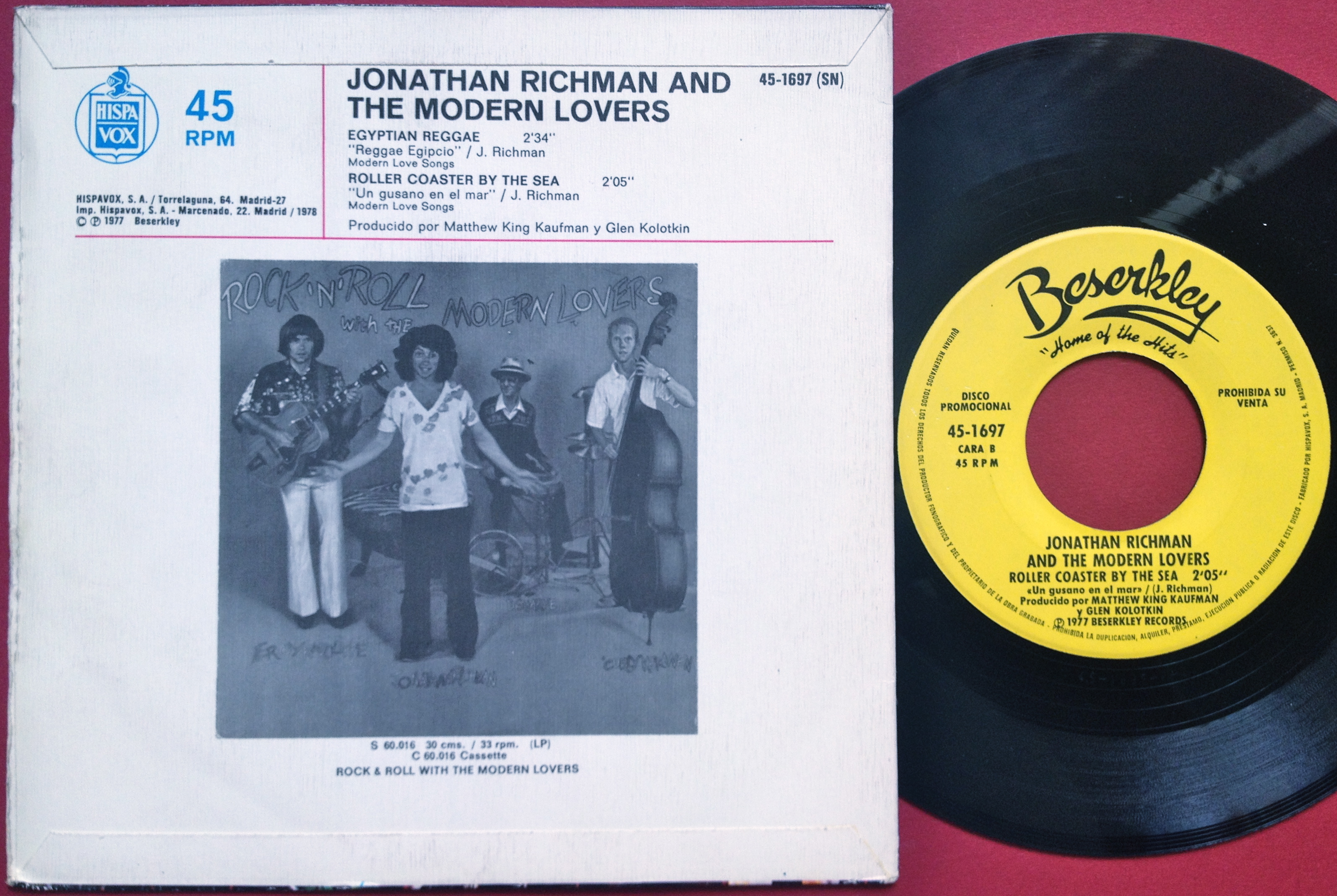 JONATHAN RICHMAN & MODERN LOVERS - Egyptian reggae SPAIN PROMO PS 1978 - 2