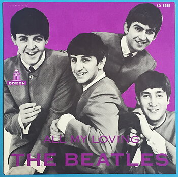 BEATLES - All my loving Svår LILA 7" Swe 1964 ENDAST PS - Arkivex / MINT-!