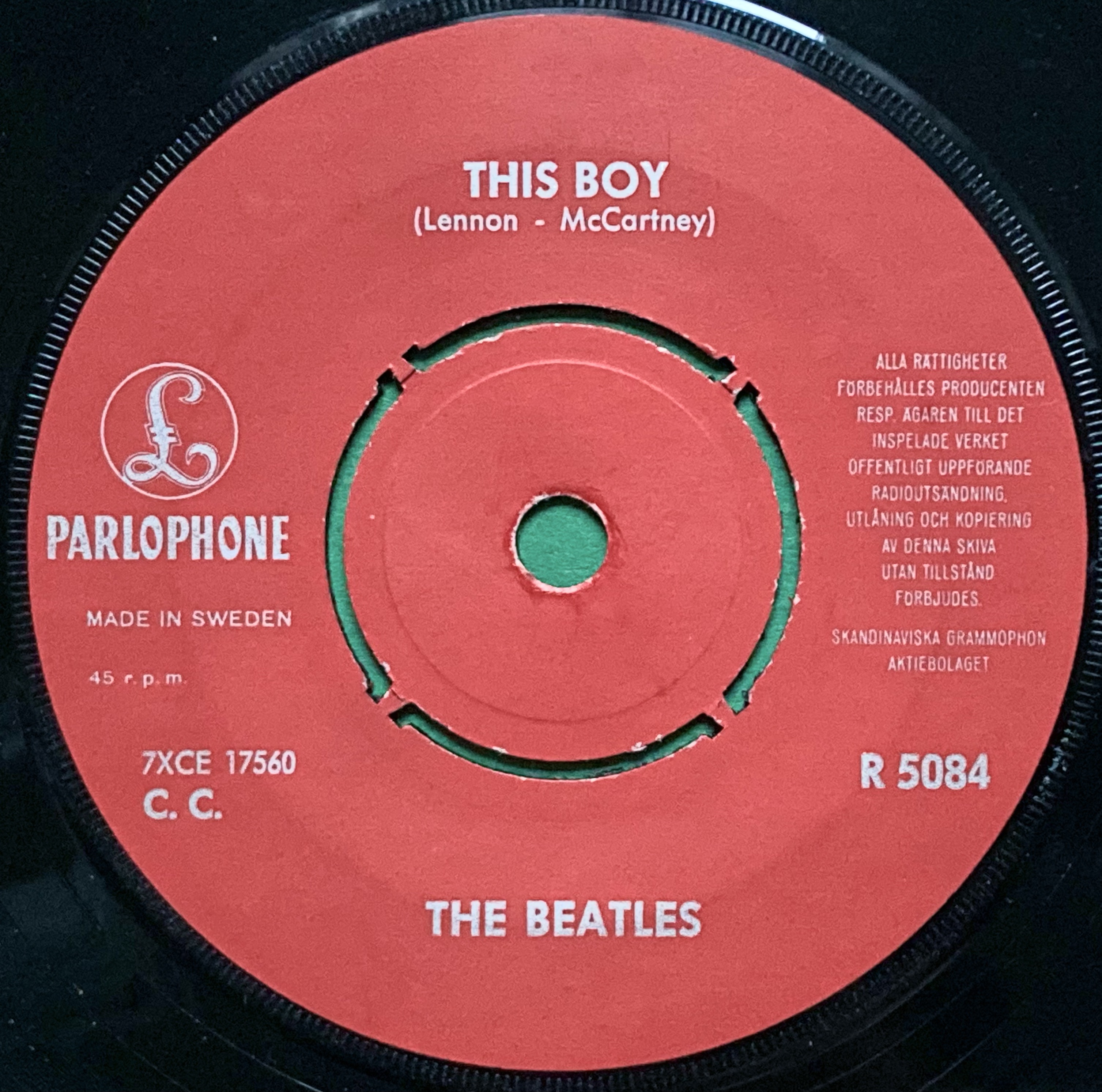 BEATLES - I want to hold your hand 7" ORANGE Swe PS 1963 - 4