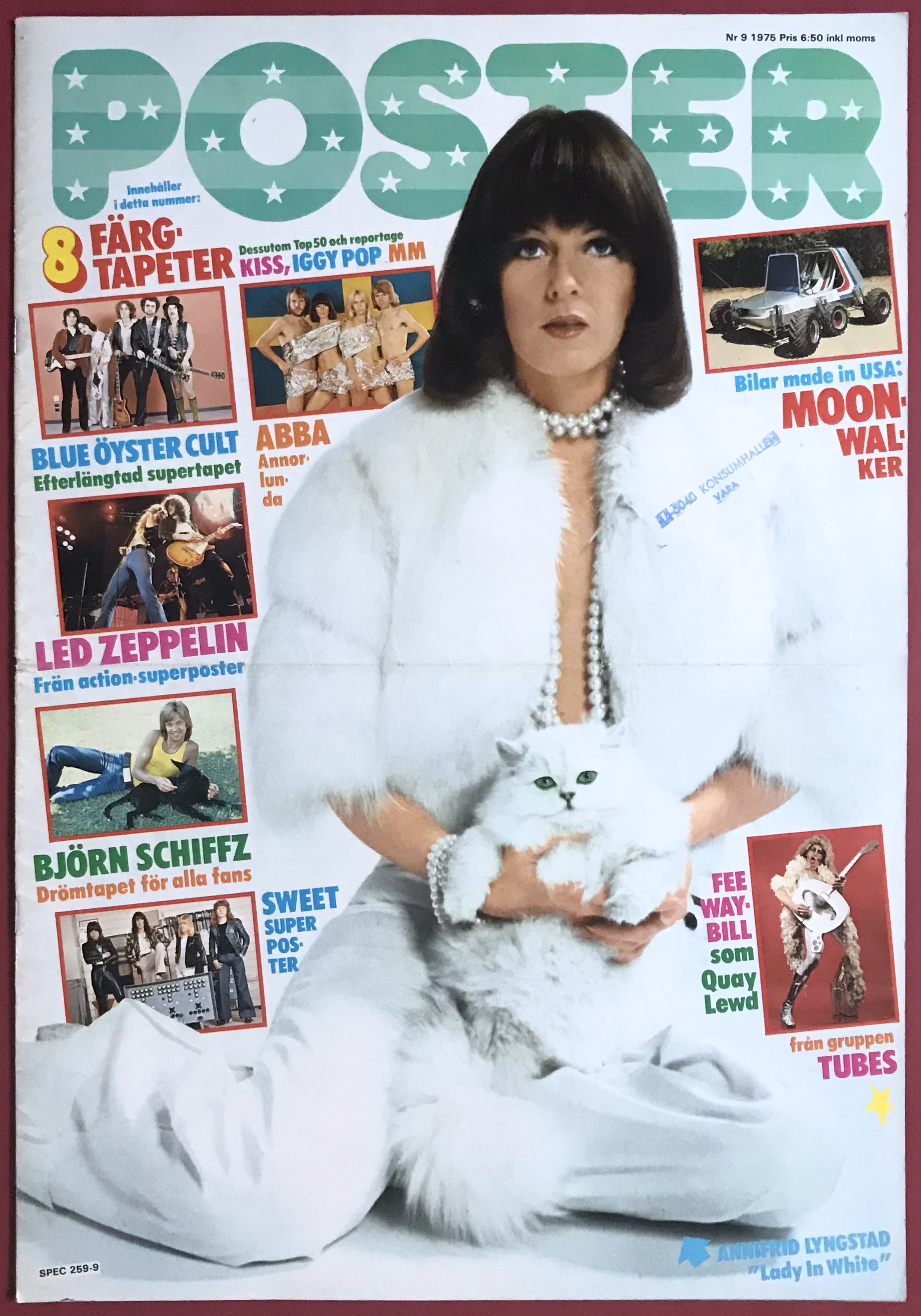 TIDNINGEN POSTER - Nr 9 1975 ABBA / Frida omslag