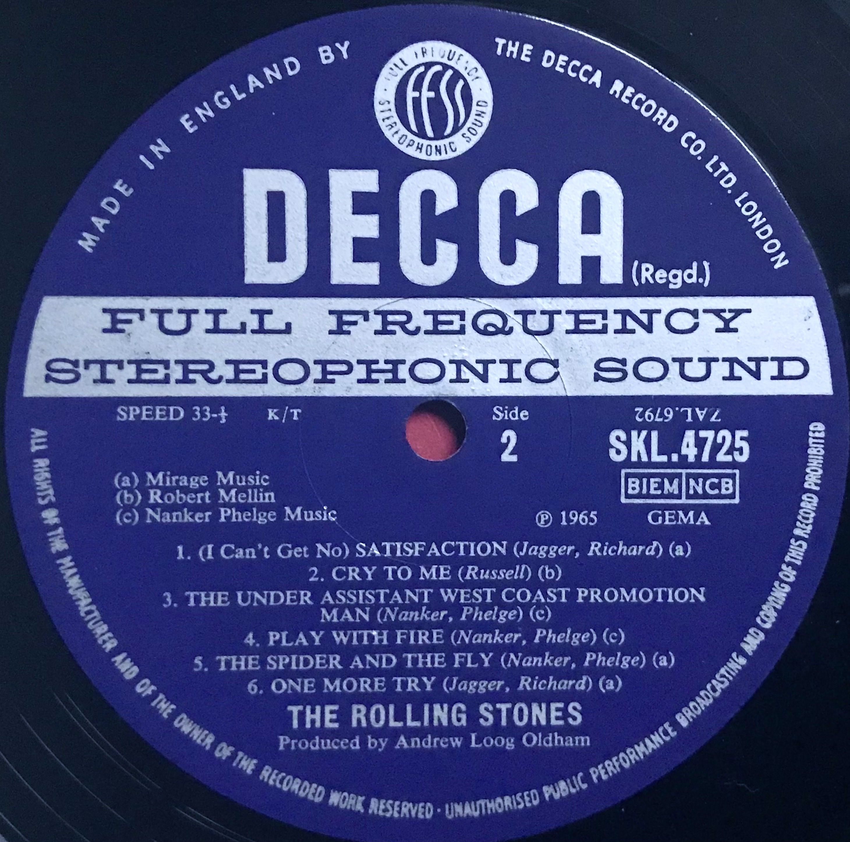 Nostalgipalatset - ROLLING STONES - Out of our heads UK Stereo