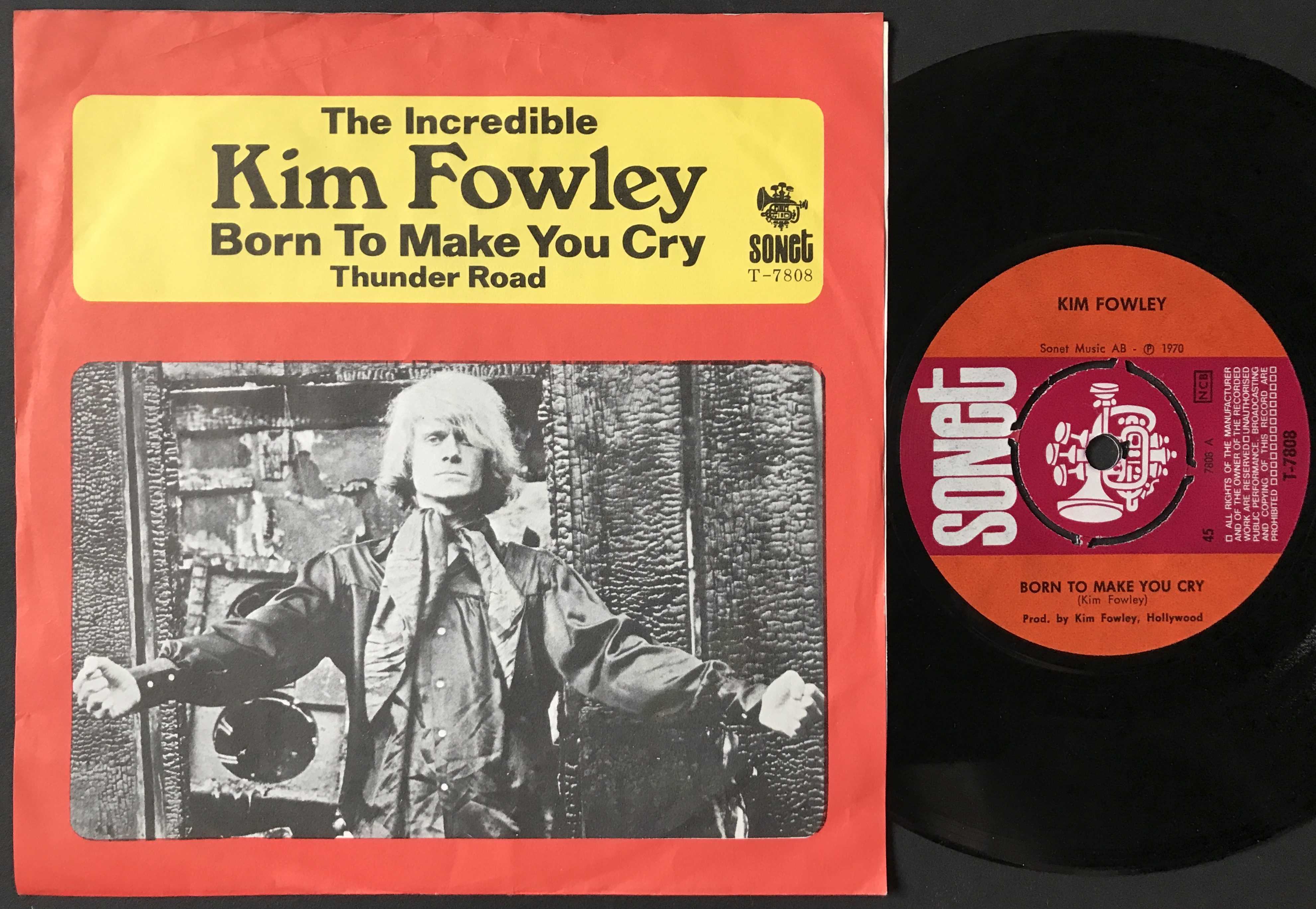 KIM FOWLEY - Born to make you cry Swe PS 1970
