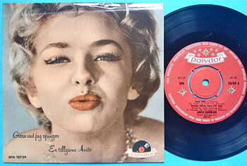 ANITA LINDBLOM - Svenska flicka kysser med öppen mun +3 EP 1958